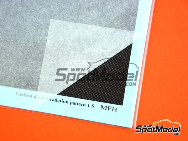 Image 4: Fibra de carbono con trama de tipo 1 de tamaño pequeño | Calca de trama de fibra de carbono en escala 1/24 fabricado por Model Factory Hiro (ref. MFH-P1133, tambien 4571102326382 y P1133)