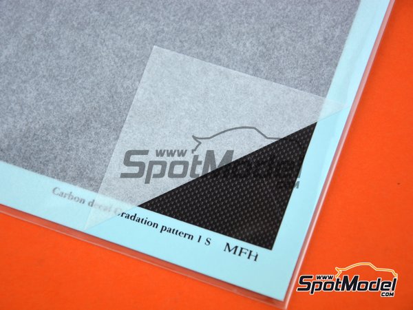 Image 5: Fibra de carbono con trama de tipo 1 de tamaño pequeño | Calca de trama de fibra de carbono en escala 1/24 fabricado por Model Factory Hiro (ref. MFH-P1133, tambien 4571102326382 y P1133)
