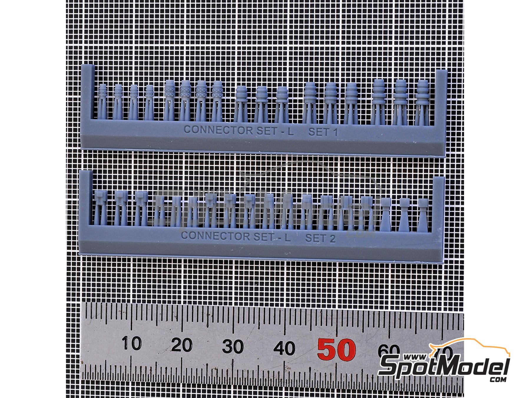 Image 2: Connector and Joint Set - L-Size | Hose joints in 1/12 scale manufactured by Model Factory Hiro (ref.&nbsp;MFH-P1164, also 4580011500288 and P1164)