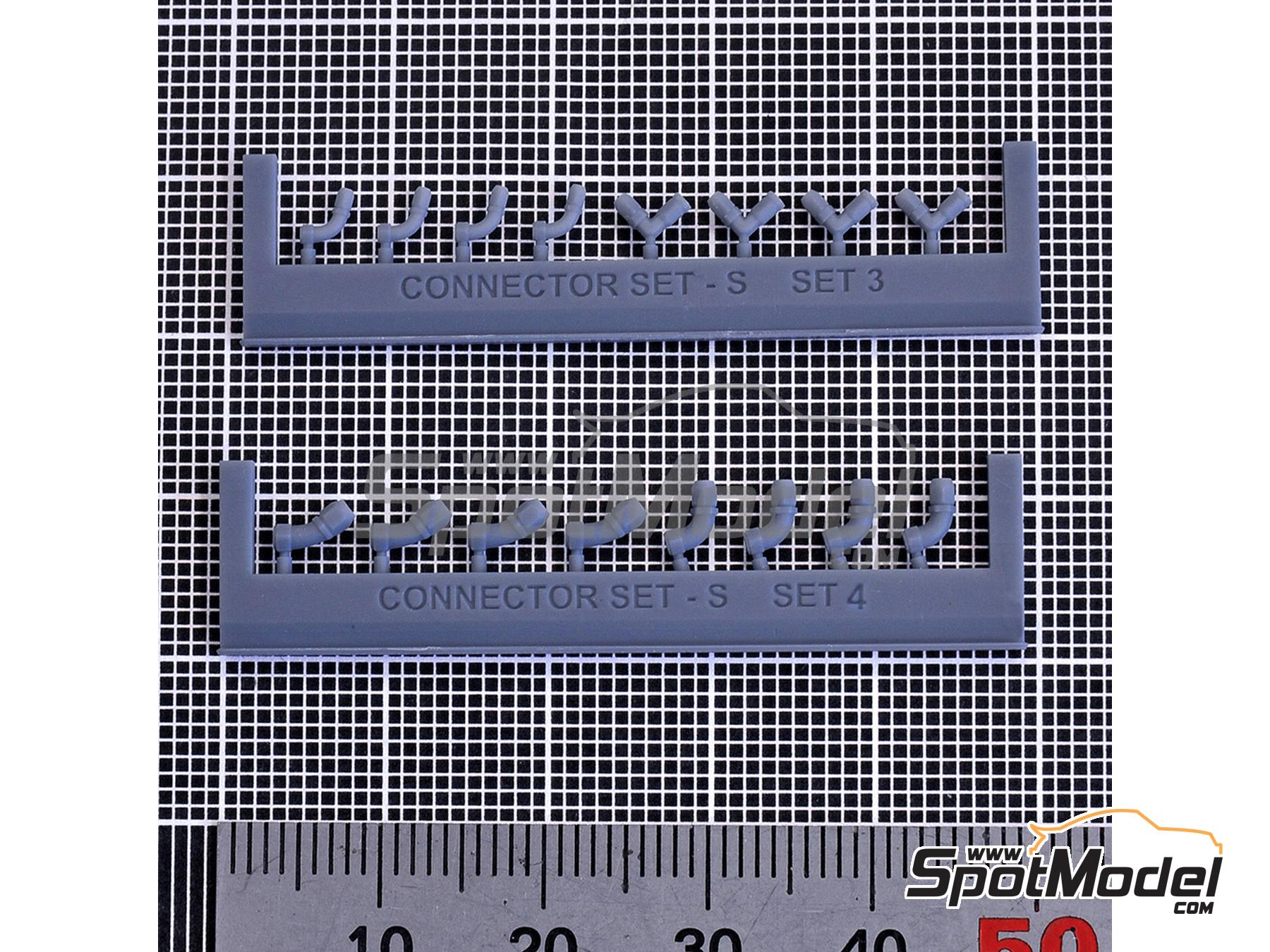 Image 3: Connector and Joint Set - S-Size | Hose joints in 1/24 scale manufactured by Model Factory Hiro (ref. MFH-P1165, also 4580011500295 and P1165)