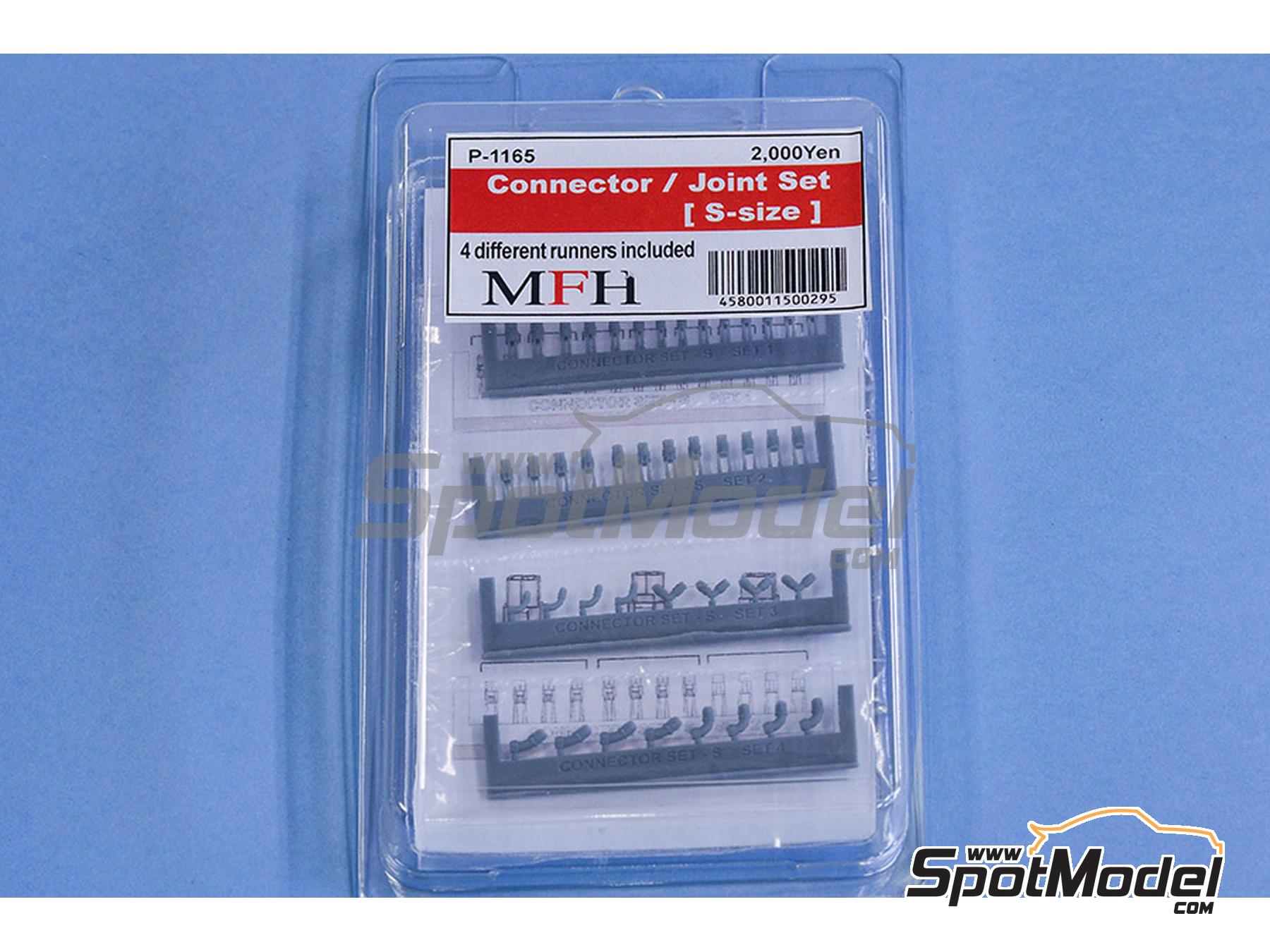 Image 5: Connector and Joint Set - S-Size | Hose joints in 1/24 scale manufactured by Model Factory Hiro (ref. MFH-P1165, also 4580011500295 and P1165)