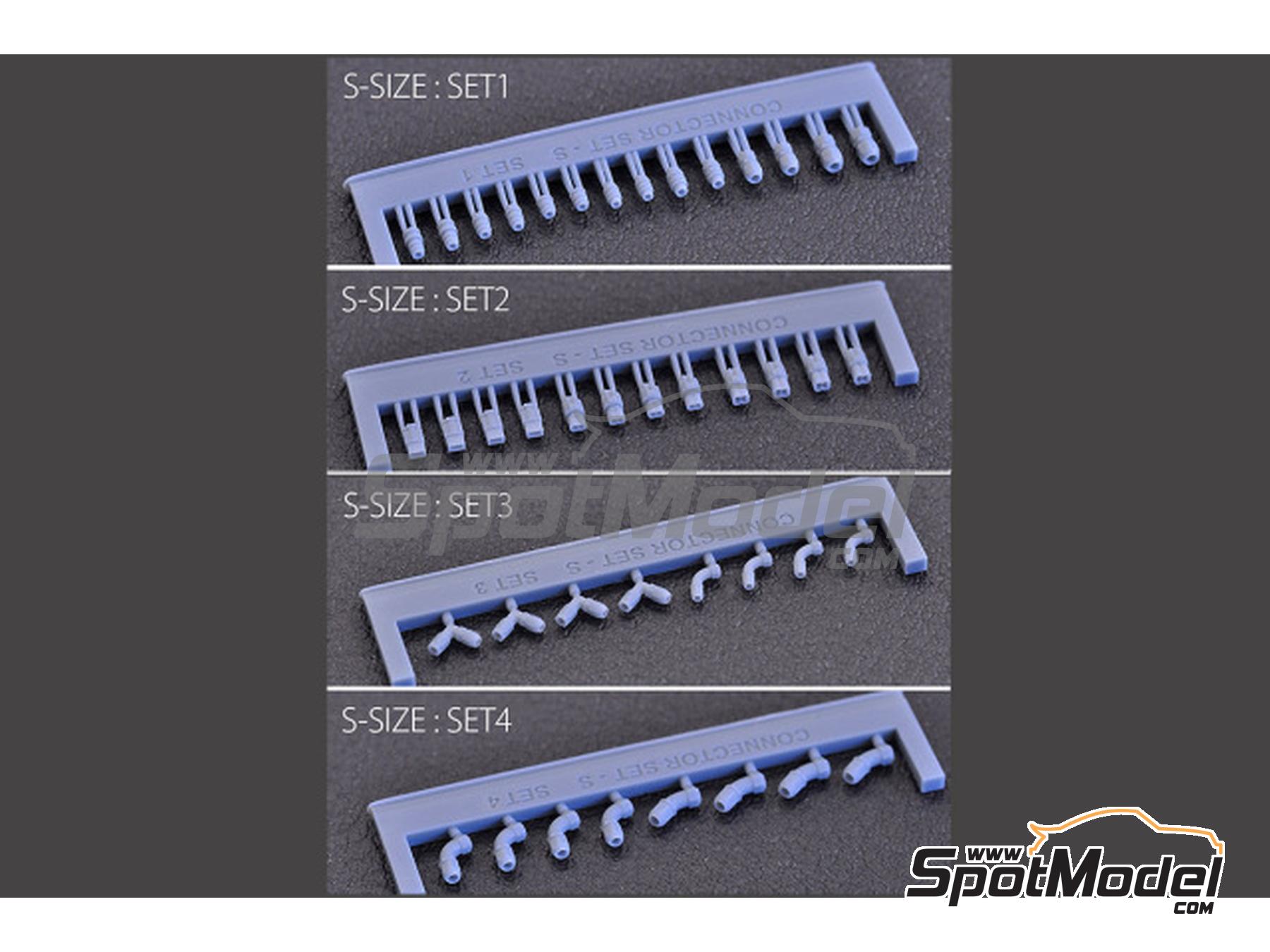Image 6: Connector and Joint Set - S-Size | Hose joints in 1/24 scale manufactured by Model Factory Hiro (ref. MFH-P1165, also 4580011500295 and P1165)