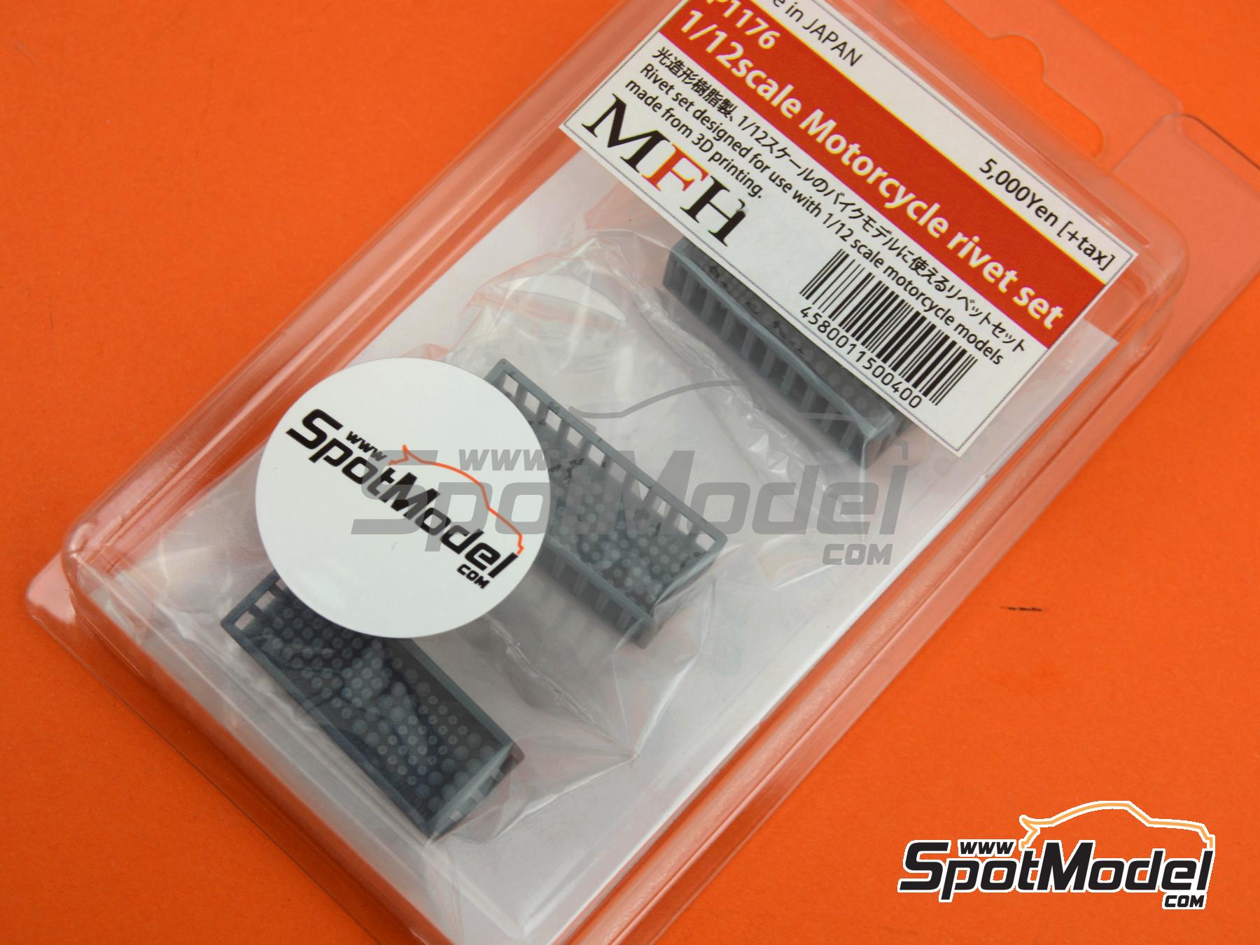 Image 7: Motorcycle rivets and nuts set | Fasteners in 1/12 scale manufactured by Model Factory Hiro (ref. MFH-P1176, also 4580011500400 and P1176)