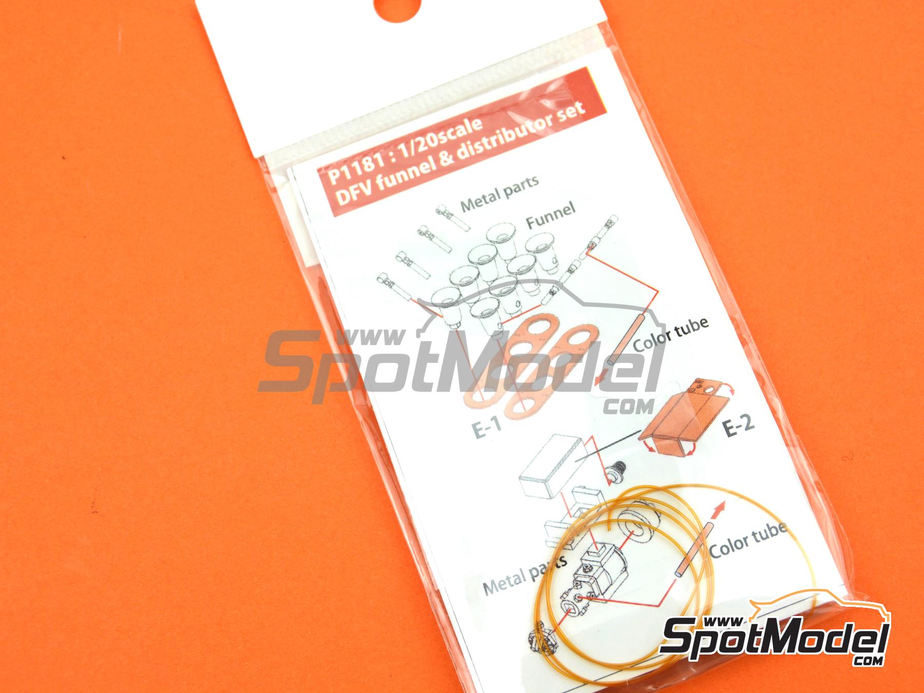 Image 4: Funnel, intake trumpets and distributor for DFV engine | Air funnel in 1/20 scale manufactured by Model Factory Hiro (ref. MFH-P1181, also 4580011500455 and P1181)