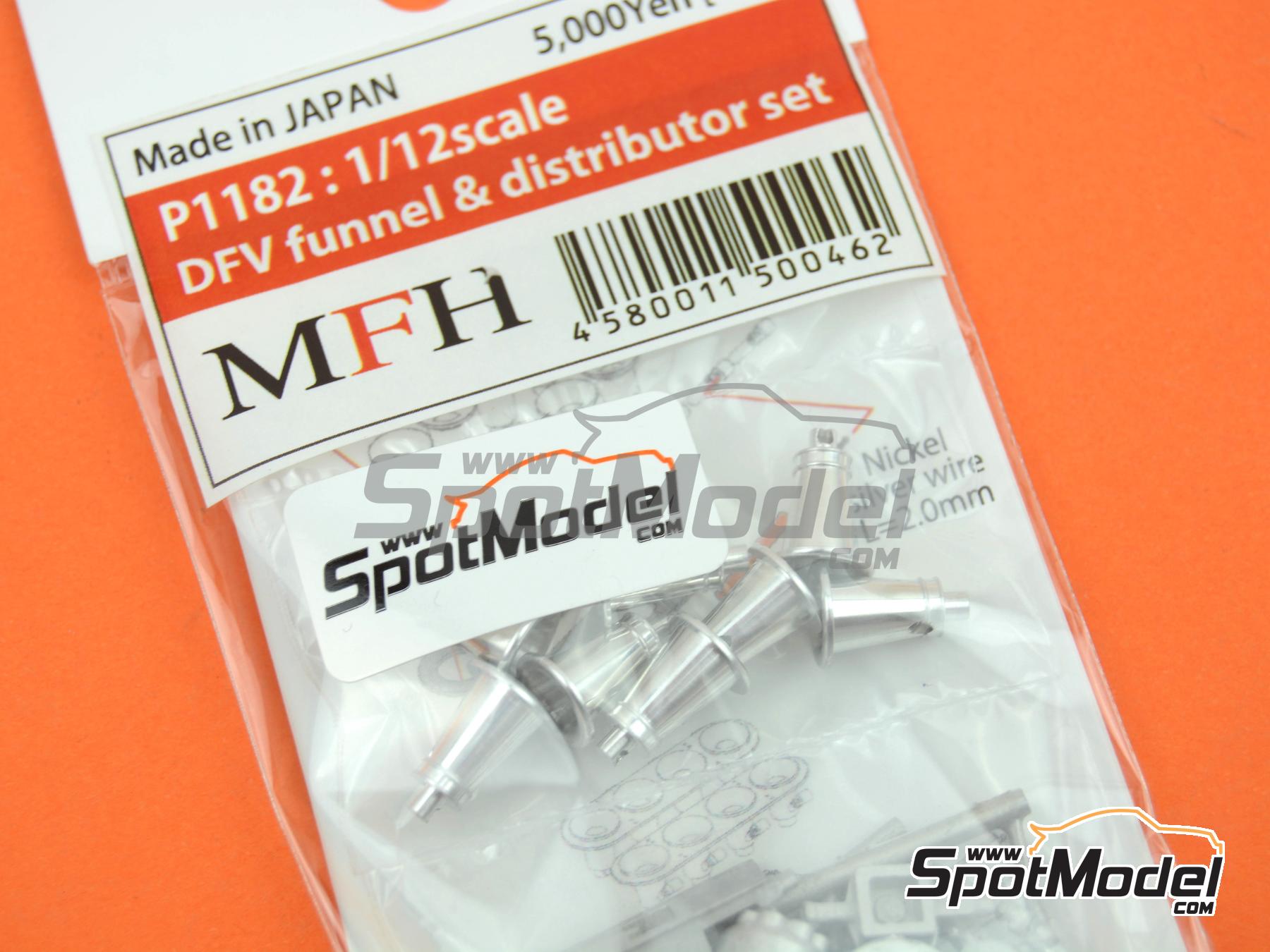 Image 5: Funnel, intake trumpets and distributor for DFV engine | Air funnel in 1/12 scale manufactured by Model Factory Hiro (ref. MFH-P1182, also 4580011500462 and P1182)