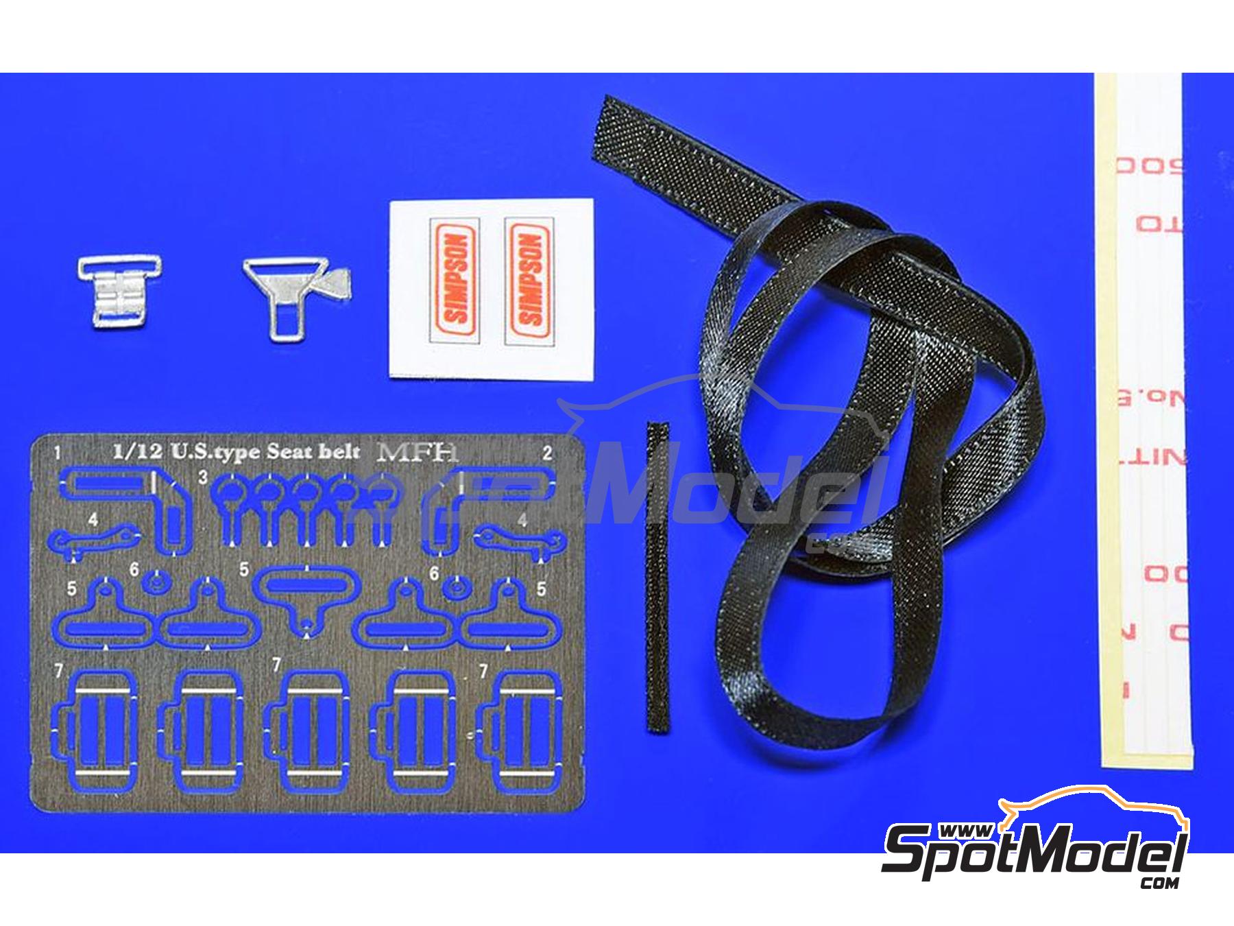Image 3: Cintur&oacute;n de seguridad Simpson tipo arn&eacute;s U.S.- color negro | Cinturones en escala&nbsp;1/12 fabricado por Model Factory Hiro (ref.&nbsp;MFH-P1183, tambien 4580011500479 y P1183)