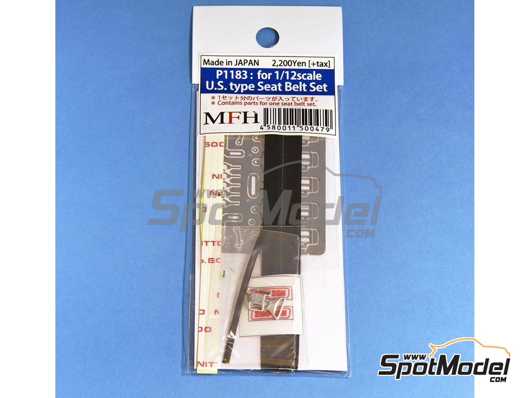 Image 4: Cintur&oacute;n de seguridad Simpson tipo arn&eacute;s U.S.- color negro | Cinturones en escala&nbsp;1/12 fabricado por Model Factory Hiro (ref.&nbsp;MFH-P1183, tambien 4580011500479 y P1183)