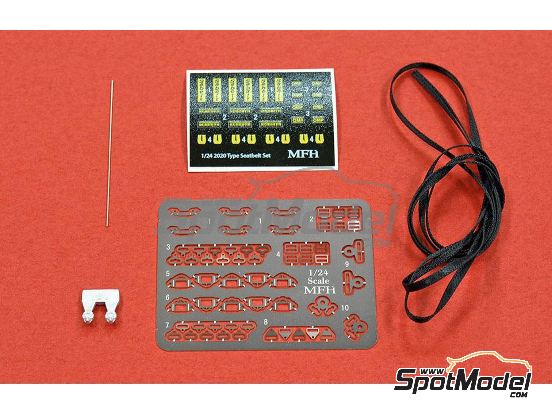 Image 2: 2020 type Sabelt Seatbelt set - color black | Seatbelts in 1/24 scale manufactured by Model Factory Hiro (ref.&nbsp;MFH-P1186, also 4580011500509 and P1186)
