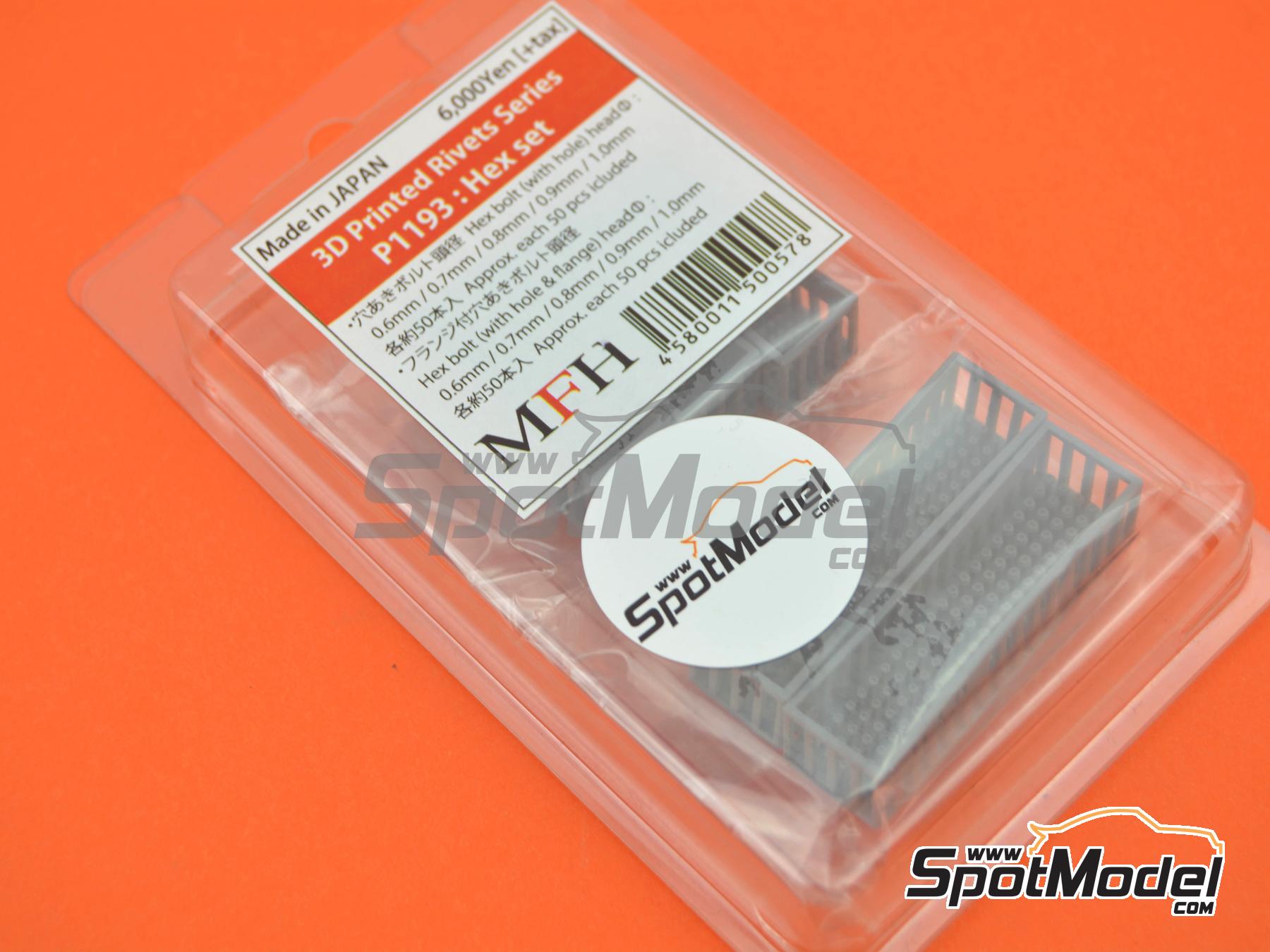 Image 3: Hexagonal Head Bolt with hole set | Detail manufactured by Model Factory Hiro (ref.&nbsp;MFH-P1193, also 4580011500578 and P1193)