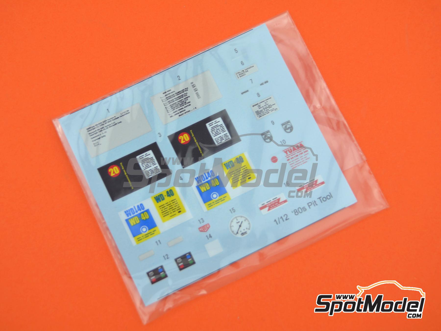 Image 12: Pit Parts Set (1980's) | Detail in 1/12 scale manufactured by Model Factory Hiro (ref.&nbsp;MFH-P1225, also 4580011500899 and P1225)