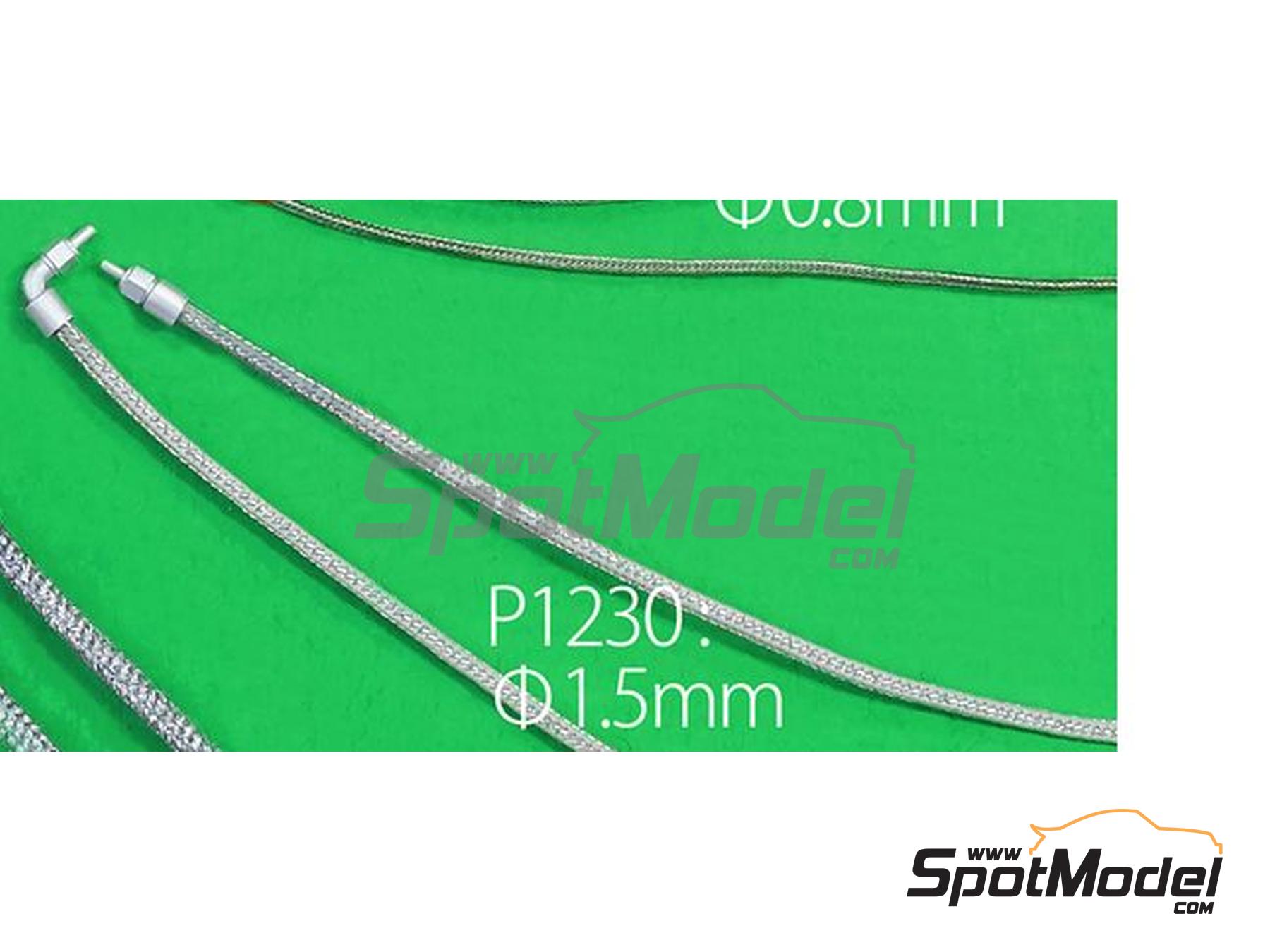Image 3: Silver Wire Cord (1.5mm) + Connector Set | Detail manufactured by Model Factory Hiro (ref.&nbsp;MFH-P1230, also 4580011500943 and P1230)