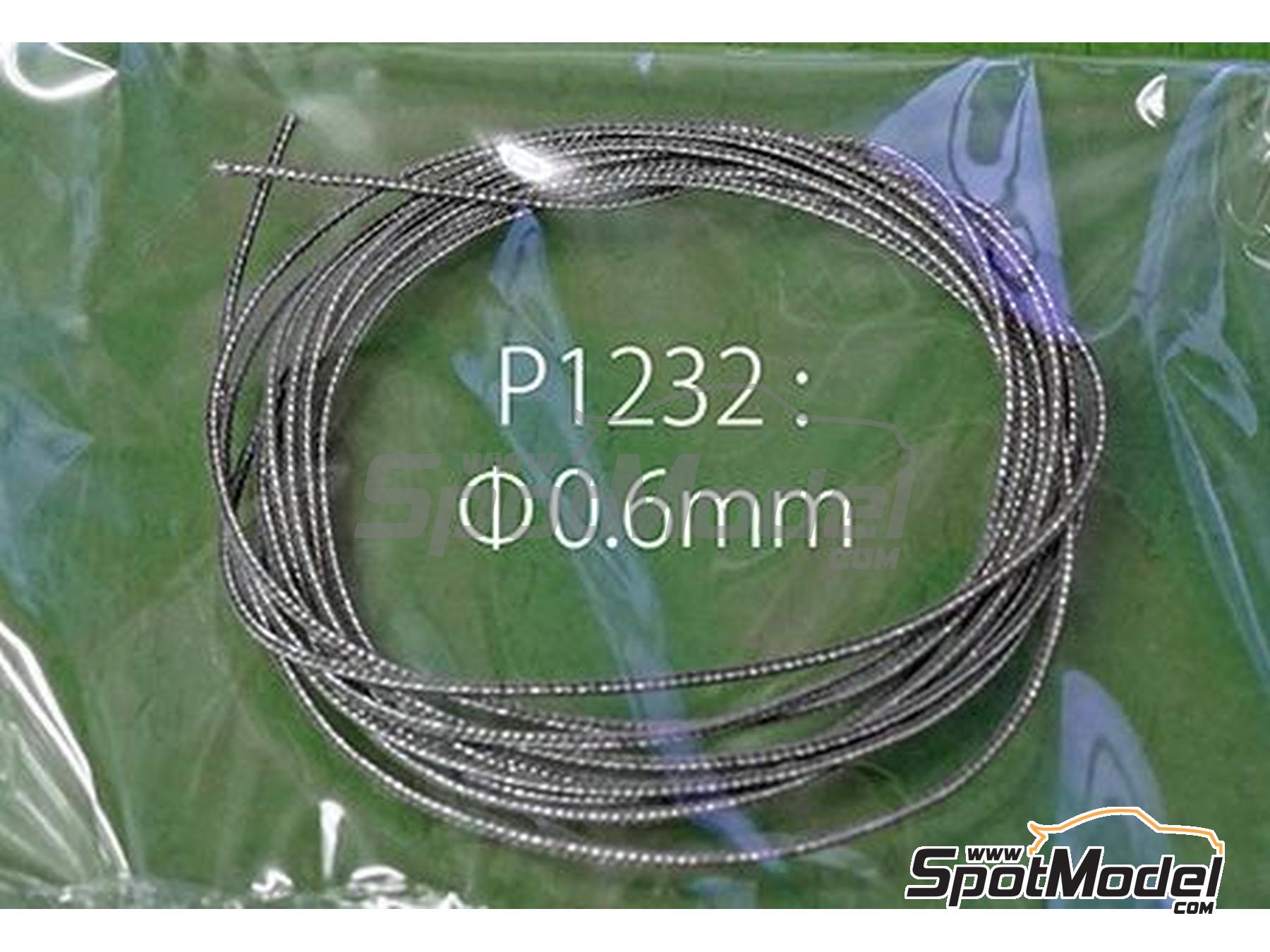 Image 2: Tubo plateado (0.6mm) con textura + Juego conectores | Detalle fabricado por Model Factory Hiro (ref.&nbsp;MFH-P1232, tambien 4580011500967 y P1232)