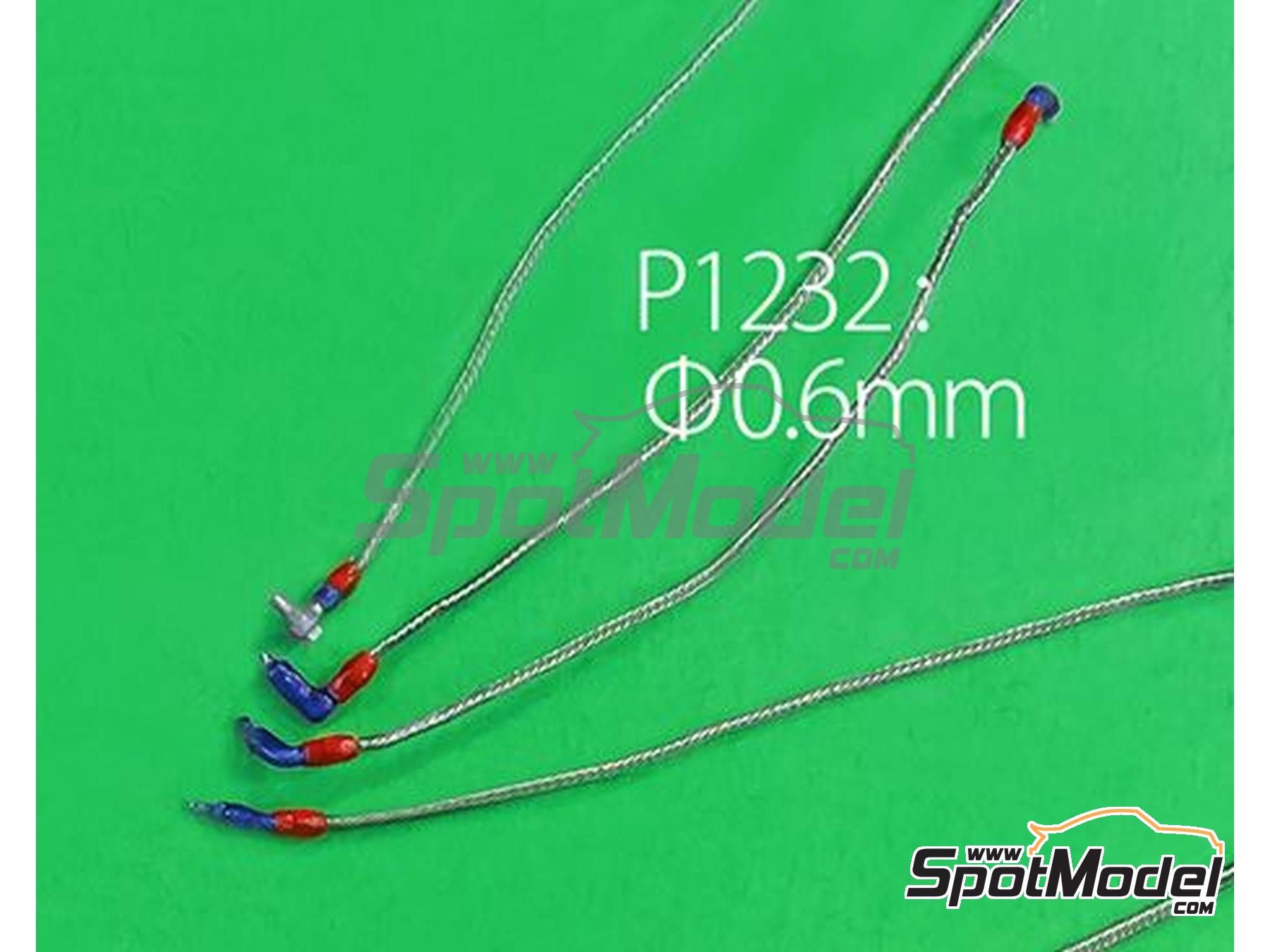 Image 3: Tubo plateado (0.6mm) con textura + Juego conectores | Detalle fabricado por Model Factory Hiro (ref.&nbsp;MFH-P1232, tambien 4580011500967 y P1232)