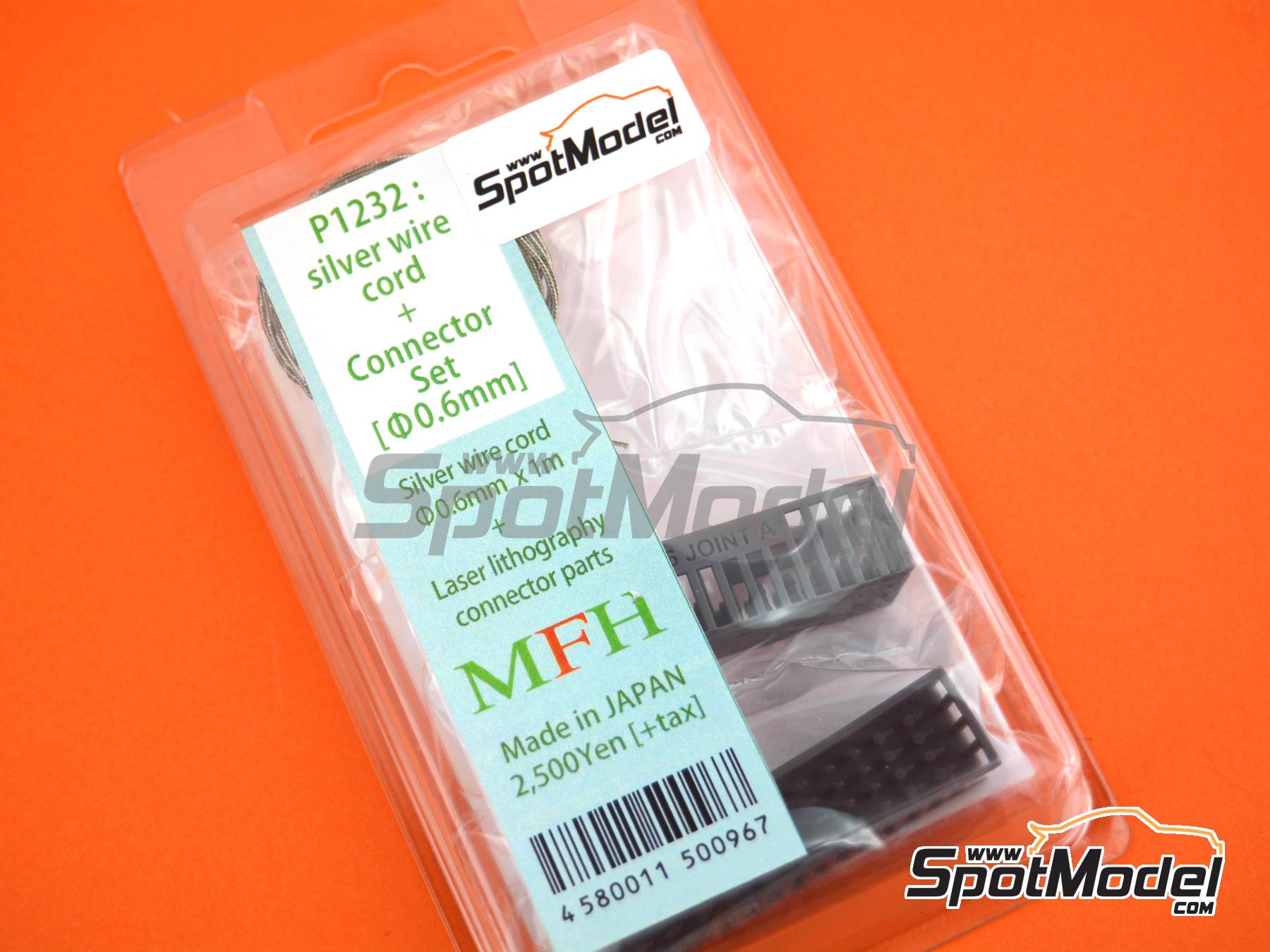 Image 5: Tubo plateado (0.6mm) con textura + Juego conectores | Detalle fabricado por Model Factory Hiro (ref.&nbsp;MFH-P1232, tambien 4580011500967 y P1232)