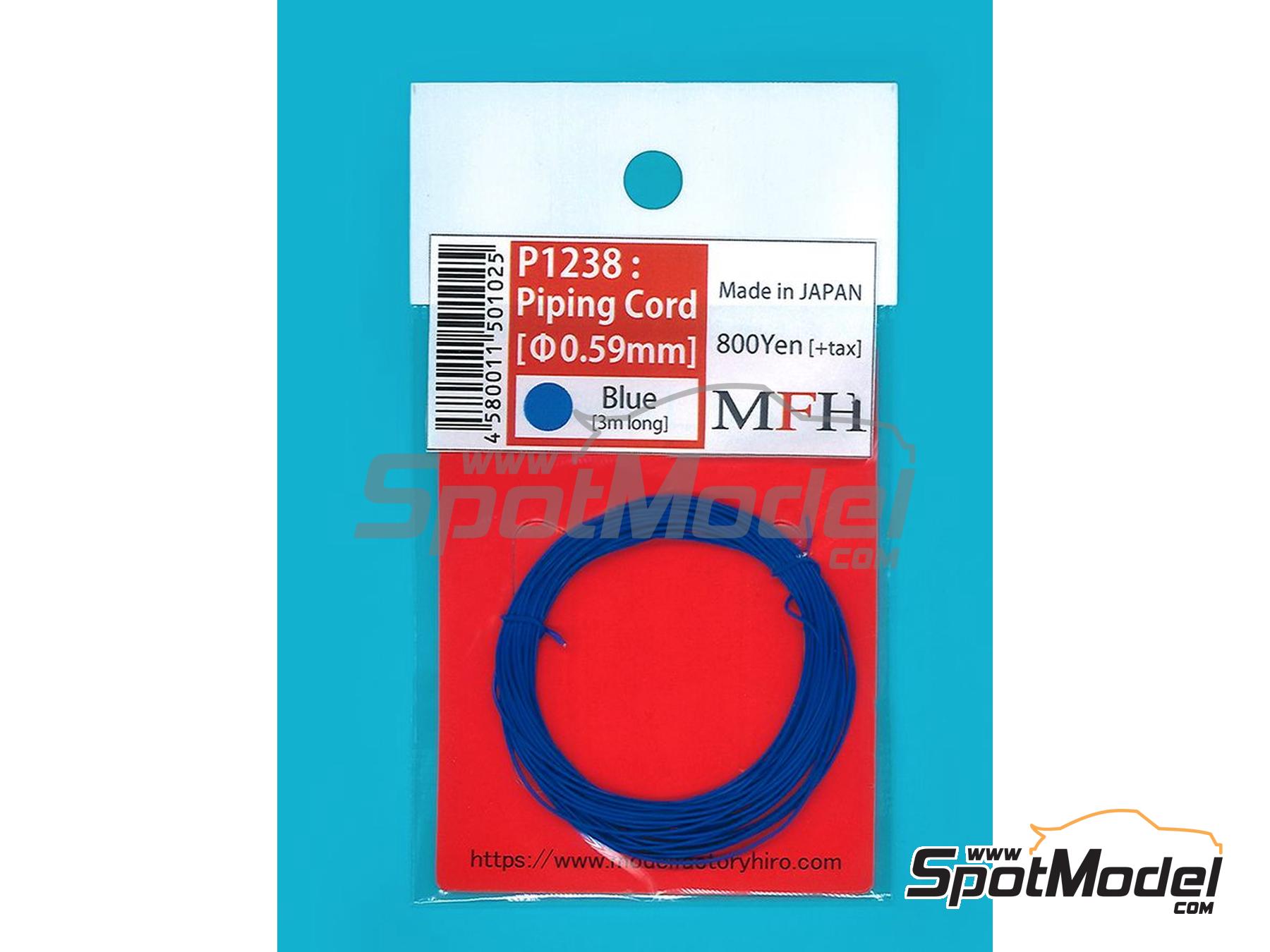 Image 1: Cable de 0.59mm de diametro y 3 metros de longitud - color azul | Cable de buj&iacute;a fabricado por Model Factory Hiro (ref.&nbsp;MFH-P1238, tambien 4580011501025 y P1238)