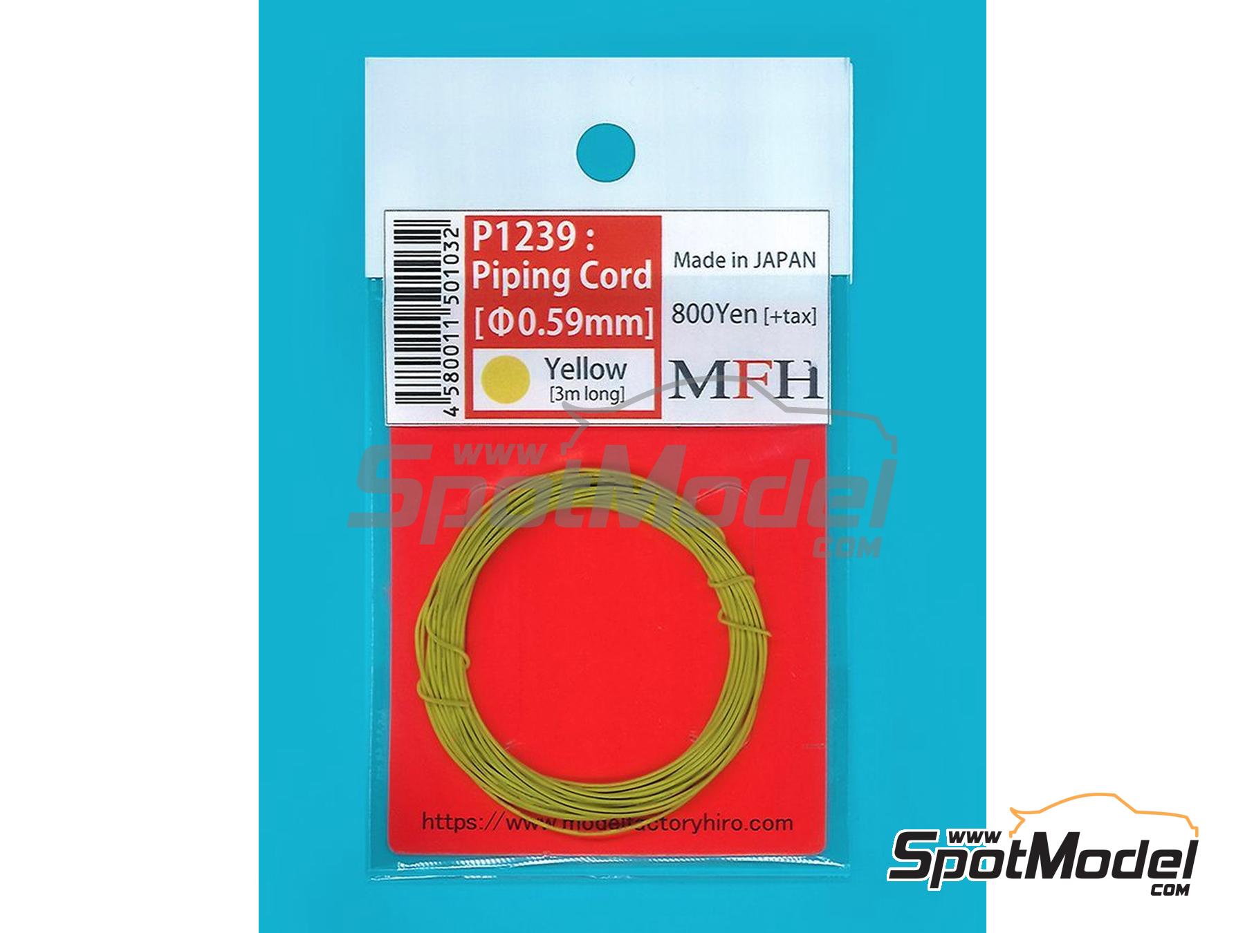 Image 1: Piping cord 0.59mm 3 meters - Yellow | Piping cord manufactured by Model Factory Hiro (ref.&nbsp;MFH-P1239, also 4580011501032 and P1239)