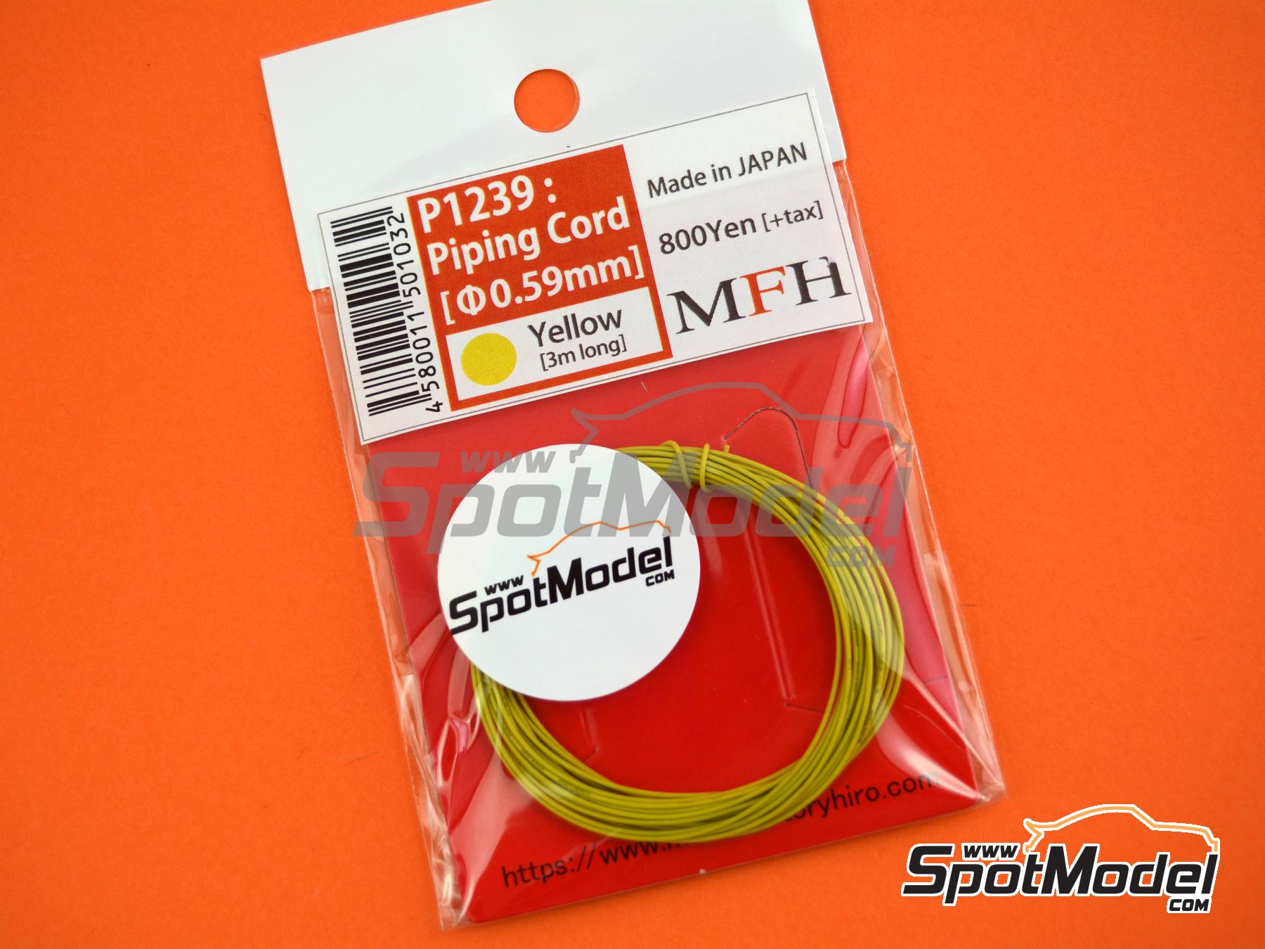 Image 3: Piping cord 0.59mm 3 meters - Yellow | Piping cord manufactured by Model Factory Hiro (ref.&nbsp;MFH-P1239, also 4580011501032 and P1239)