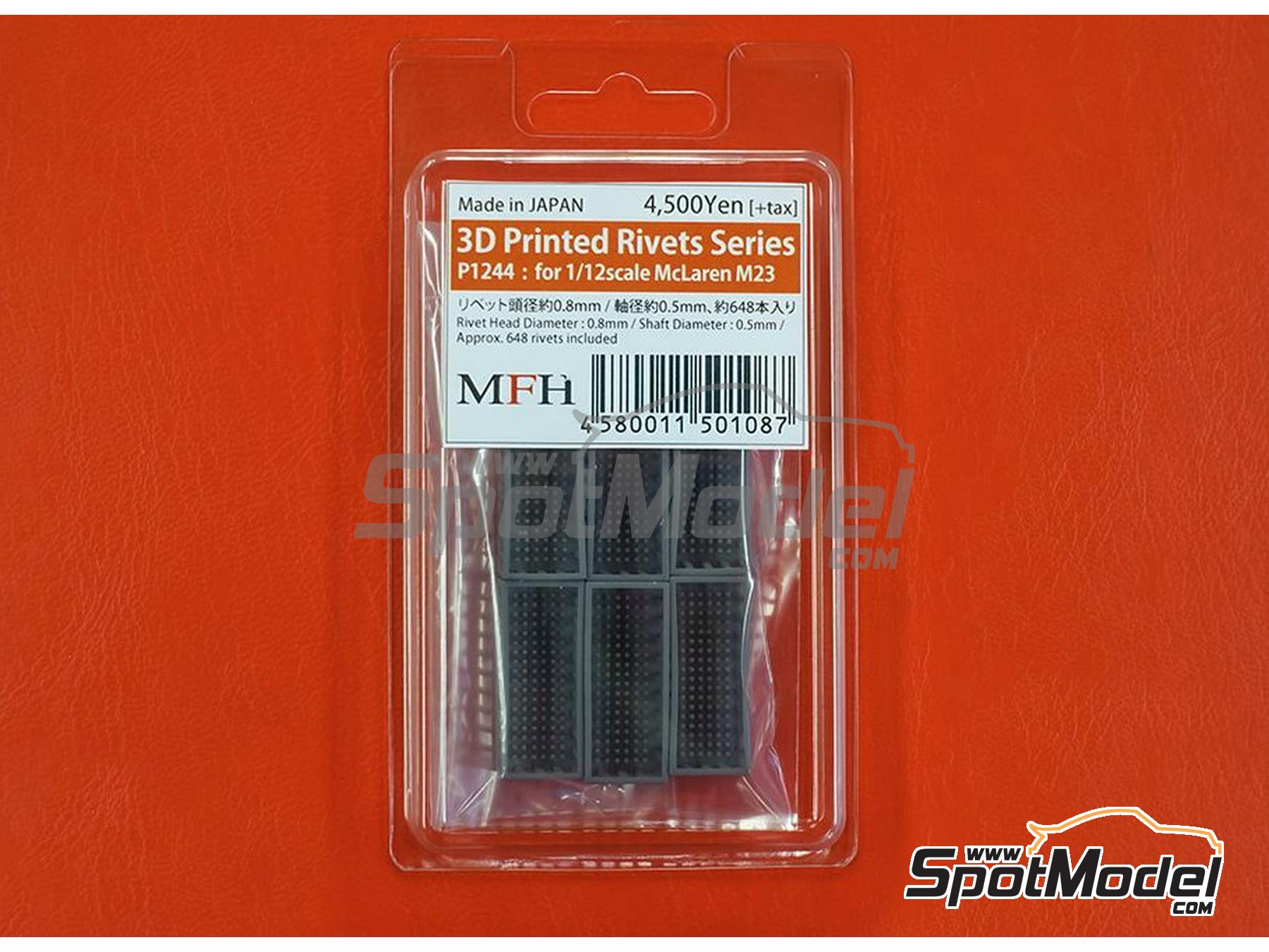 Image 1: McLaren Ford M23 | Remaches en escala&nbsp;1/12 fabricado por Model Factory Hiro (ref.&nbsp;MFH-P1244, tambien 4580011501087 y P1244)