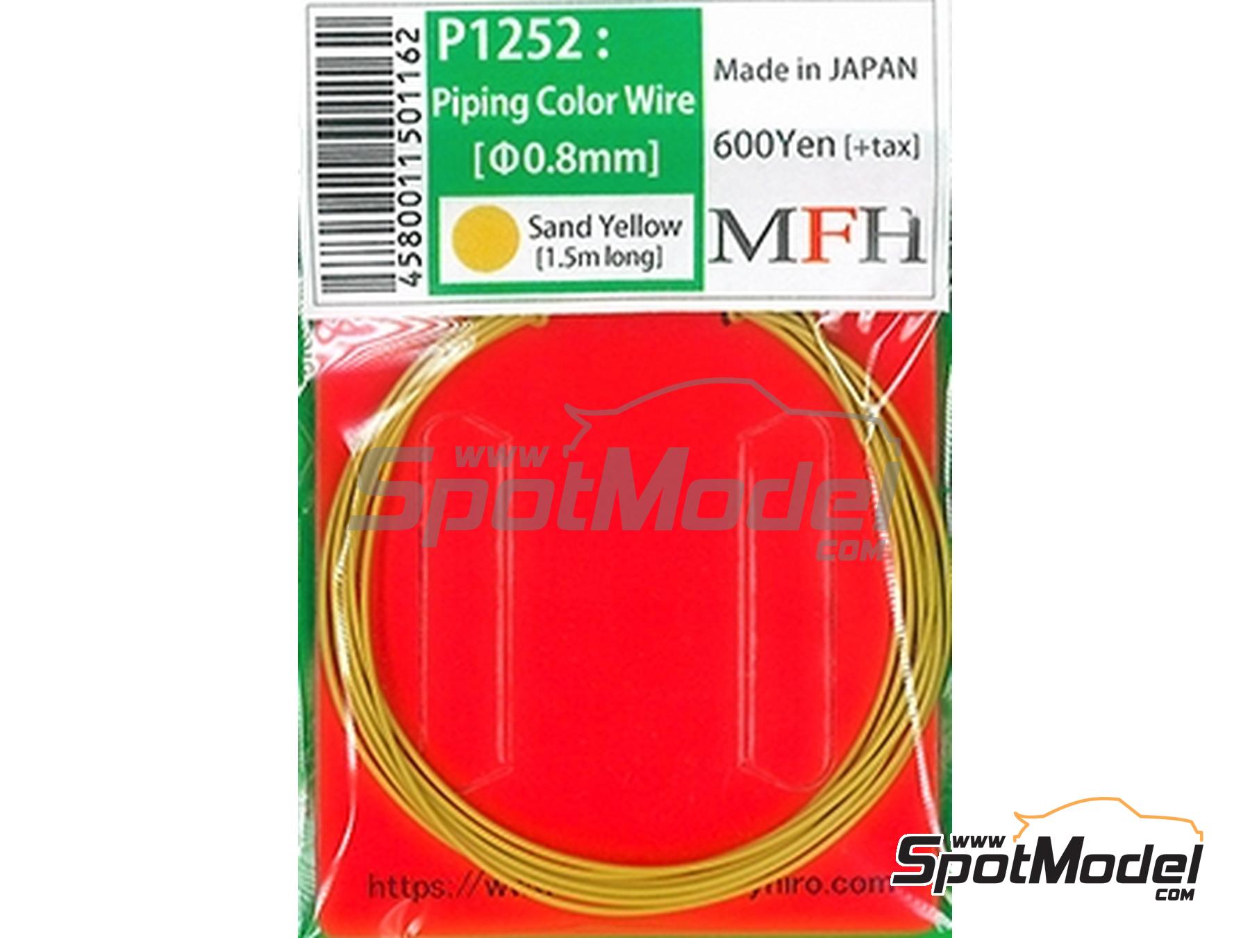 Image 1: Cable de 0.8 mm de diametro y 1.5 metros de longitud - color amarillo | Cable de buj&iacute;a fabricado por Model Factory Hiro (ref.&nbsp;MFH-P1252, tambien 4580011501162 y P1252)