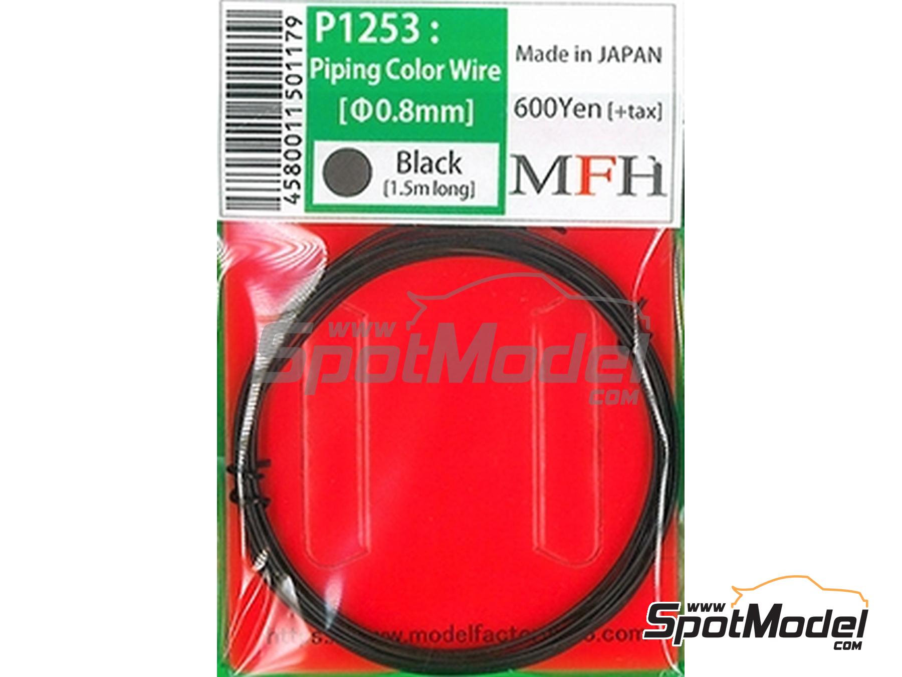 Image 1: Piping cord 0.8 mm diameter and 1.5 meters long - Black | Piping cord manufactured by Model Factory Hiro (ref.&nbsp;MFH-P1253, also 4580011501179 and P1253)