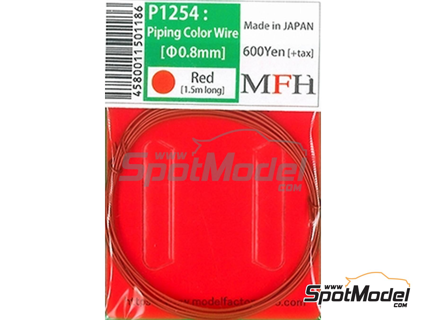 Image 1: Piping cord 0.8 mm diameter and 1.5 meters long - Red | Piping cord manufactured by Model Factory Hiro (ref.&nbsp;MFH-P1254, also 4580011501186 and P1254)