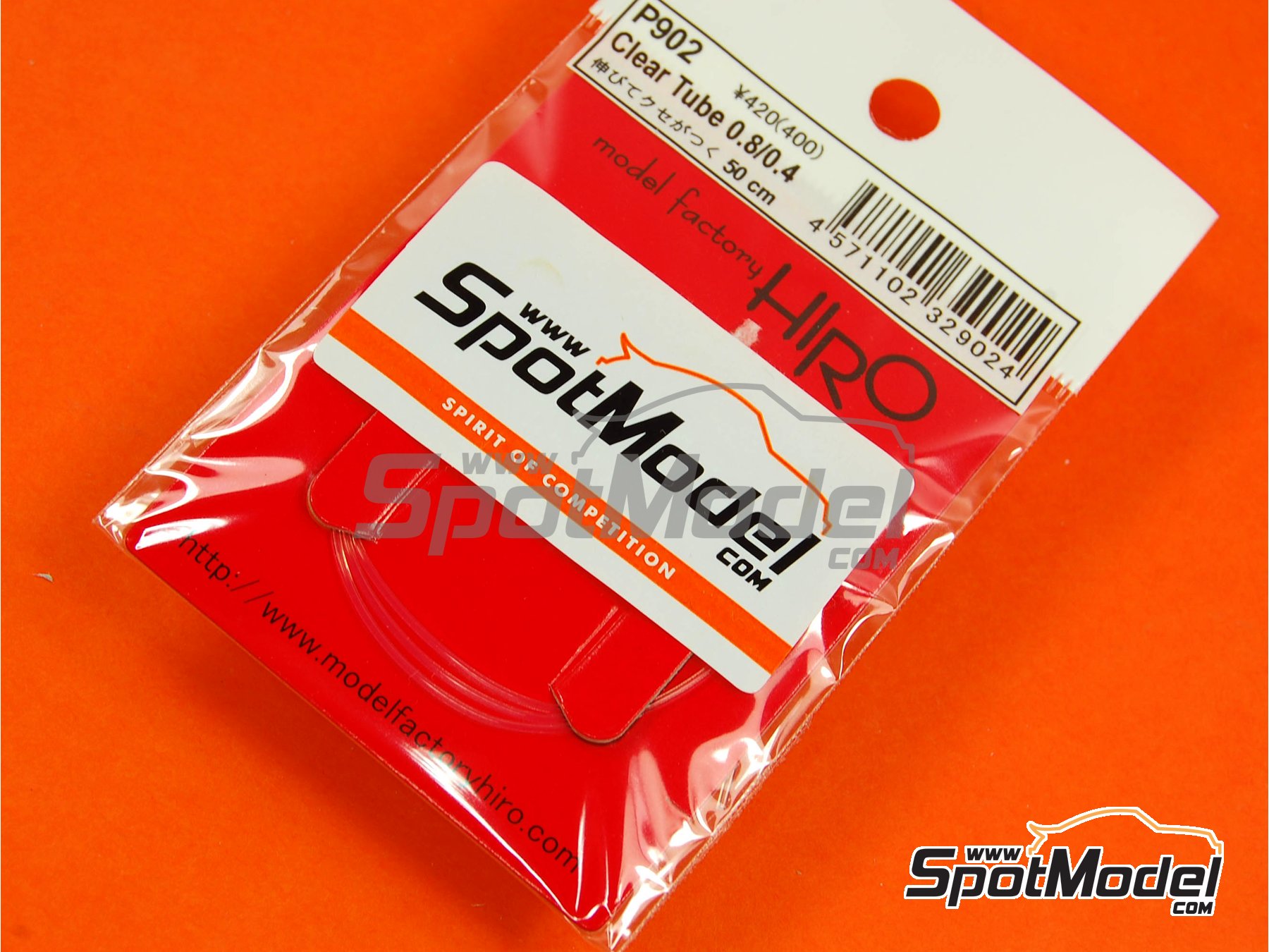 Image 1: Clear tube 0.8 mm (outside) x 0.4 mm (inside) x 50 cm (long) | Pipe manufactured by Model Factory Hiro (ref.&nbsp;MFH-P902, also 4571102329024 and P902)