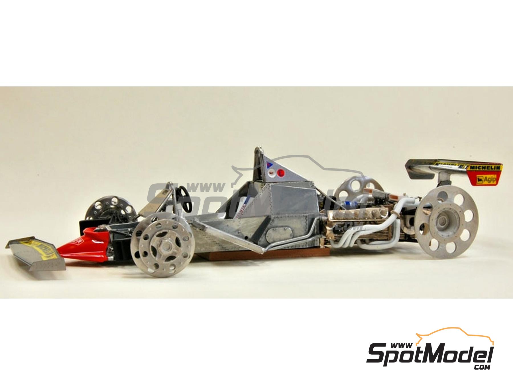 Image 2: Ruedas de transporte (dummy) - Tipo Ferrari a&ntilde;os 70 | Llantas en escala&nbsp;1/20 fabricado por Model Factory Hiro (ref.&nbsp;MFH-P979, tambien 4571102329796 y P979)