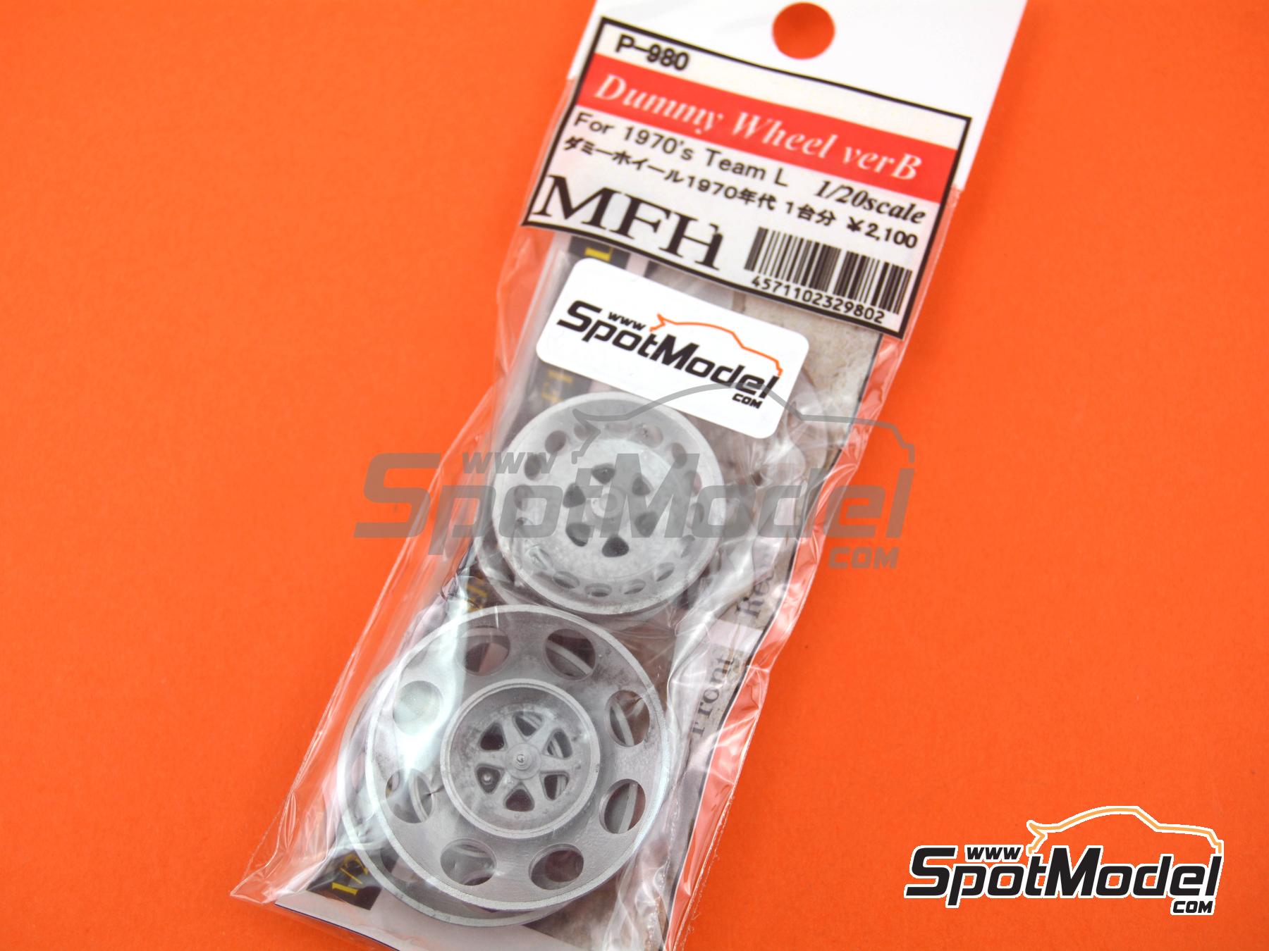 Image 6: Ruedas de transporte (dummy) - Tipo Lotus a&ntilde;os 70 | Llantas en escala&nbsp;1/20 fabricado por Model Factory Hiro (ref.&nbsp;MFH-P980, tambien 4571102329802 y P980)