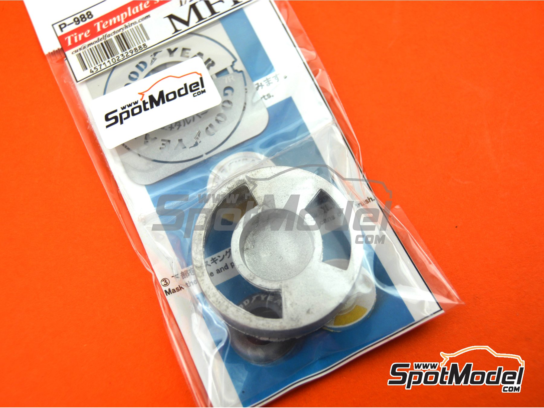 Image 2: Goodyear tyre template -  70s | Logotypes in 1/20 scale manufactured by Model Factory Hiro (ref.&nbsp;MFH-P988, also 4571102329888, P988 and P-988)