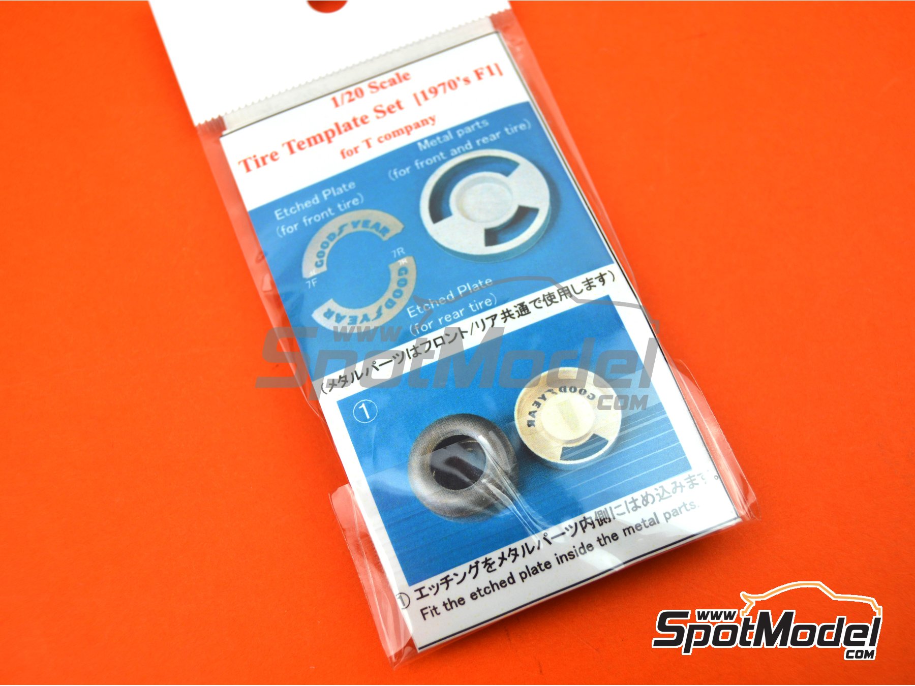 Image 4: Goodyear tyre template -  70s | Logotypes in 1/20 scale manufactured by Model Factory Hiro (ref.&nbsp;MFH-P988, also 4571102329888, P988 and P-988)