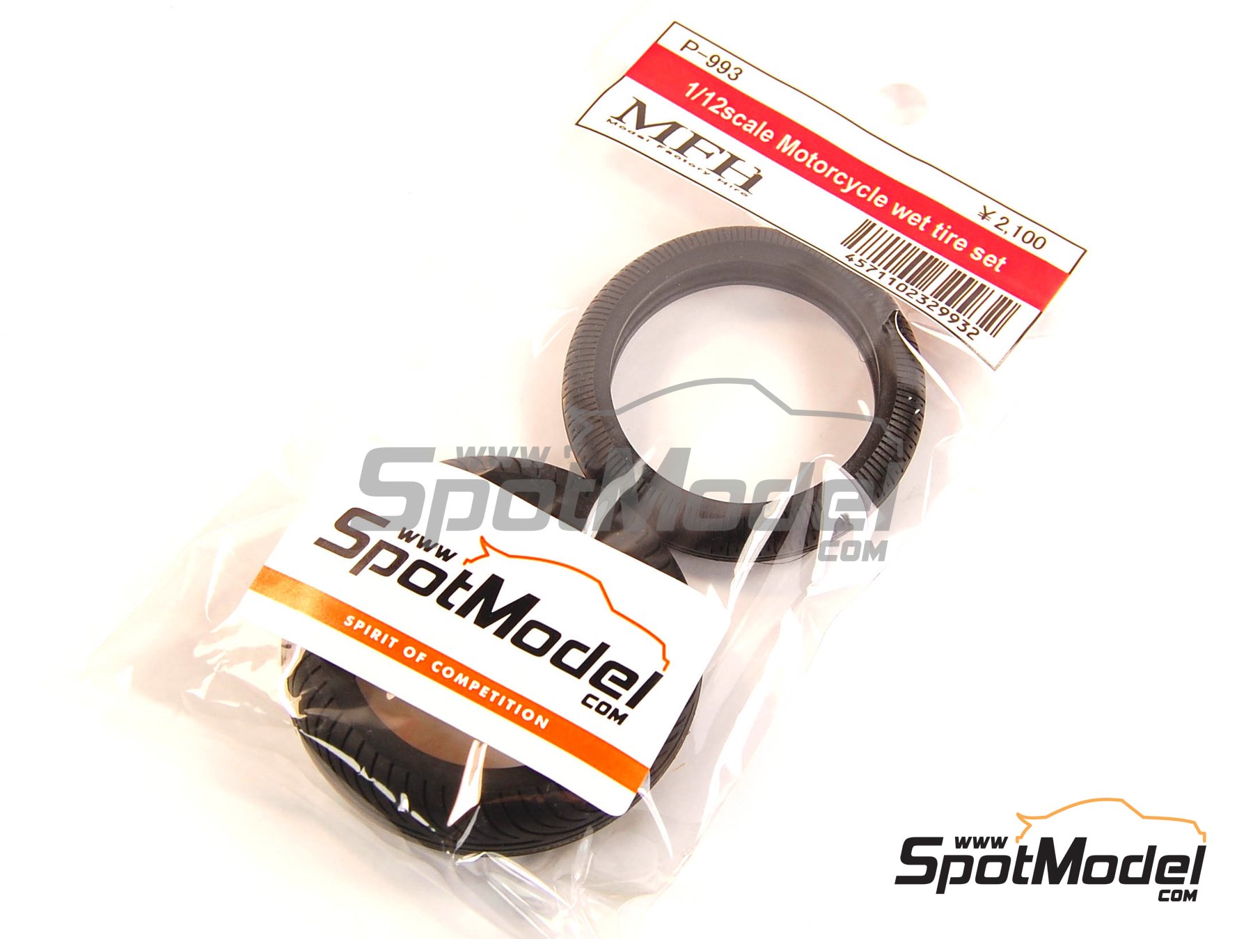 Image 4: MotoGP Bridgestone Motorcycle wet tyres | Tyre set in 1/12 scale manufactured by Model Factory Hiro (ref. MFH-P993, also 4571102329932 and P993)