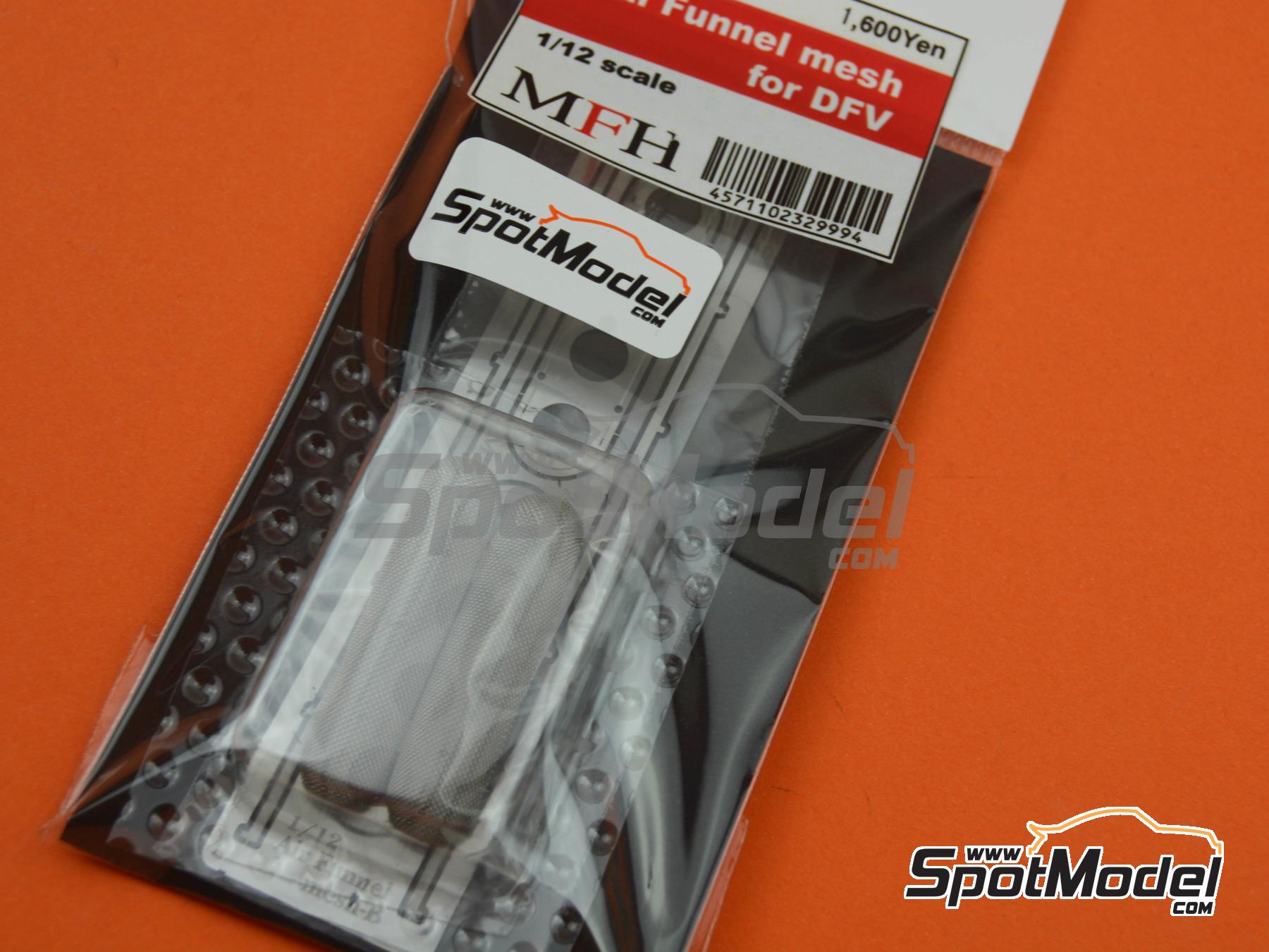 Image 2: Oval funnel mesh with mount - DFV engine | Mesh in 1/12 scale manufactured by Model Factory Hiro (ref. MFH-P999, also 4571102329994 and P999)