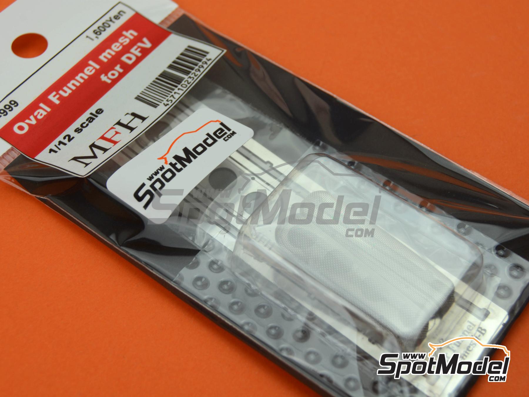 Image 3: Oval funnel mesh with mount - DFV engine | Mesh in 1/12 scale manufactured by Model Factory Hiro (ref. MFH-P999, also 4571102329994 and P999)