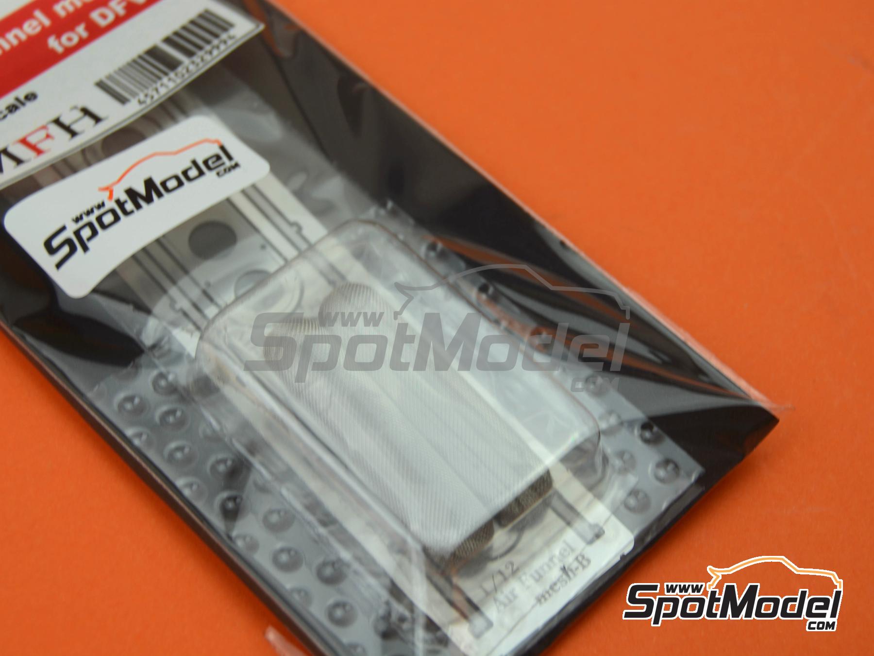 Image 4: Oval funnel mesh with mount - DFV engine | Mesh in 1/12 scale manufactured by Model Factory Hiro (ref. MFH-P999, also 4571102329994 and P999)