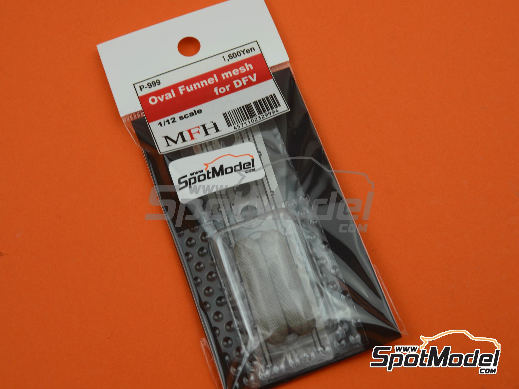 Image 5: Oval funnel mesh with mount - DFV engine | Mesh in 1/12 scale manufactured by Model Factory Hiro (ref. MFH-P999, also 4571102329994 and P999)
