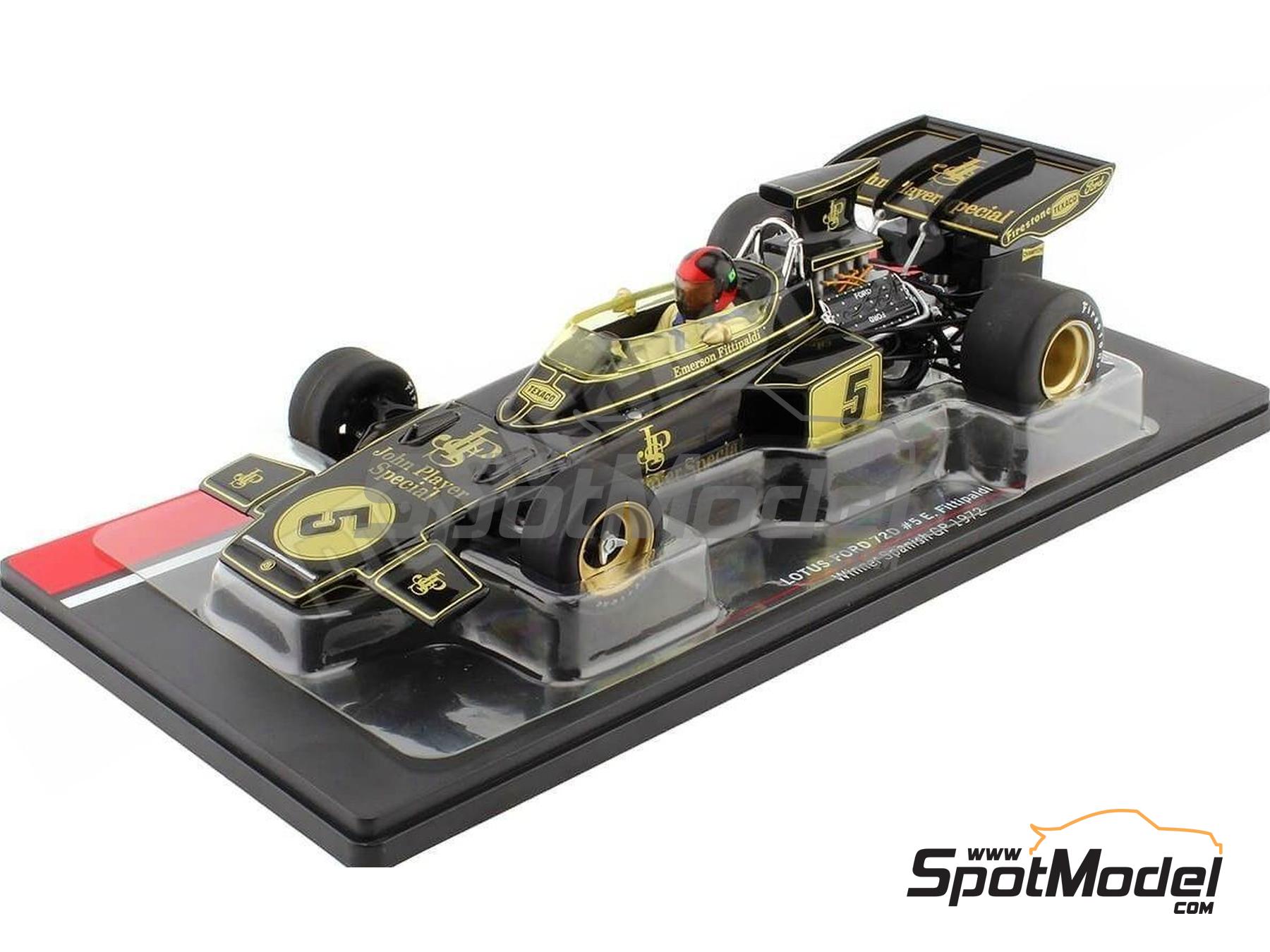 Image 1: Lotus Ford 72D Equipo Lotus Racing patrocinado por John Player Special - Gran Premio de F&oacute;rmula 1 de Espa&ntilde;a 1972 | Coche de colecci&oacute;n en escala&nbsp;1/18 fabricado por Modelcar Group (ref.&nbsp;DIE-62420, tambien 18610F)