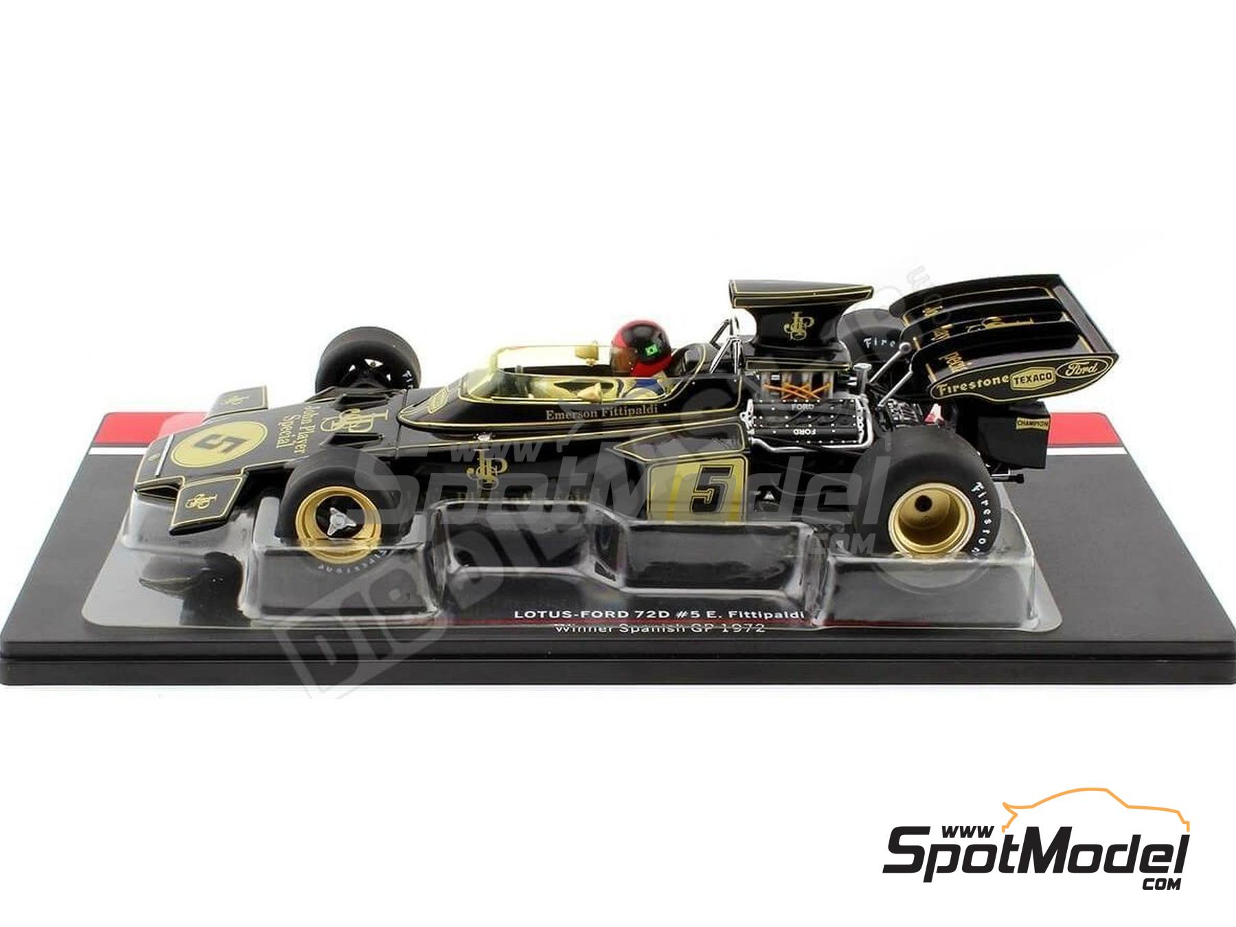 Image 3: Lotus Ford 72D Equipo Lotus Racing patrocinado por John Player Special - Gran Premio de F&oacute;rmula 1 de Espa&ntilde;a 1972 | Coche de colecci&oacute;n en escala&nbsp;1/18 fabricado por Modelcar Group (ref.&nbsp;DIE-62420, tambien 18610F)