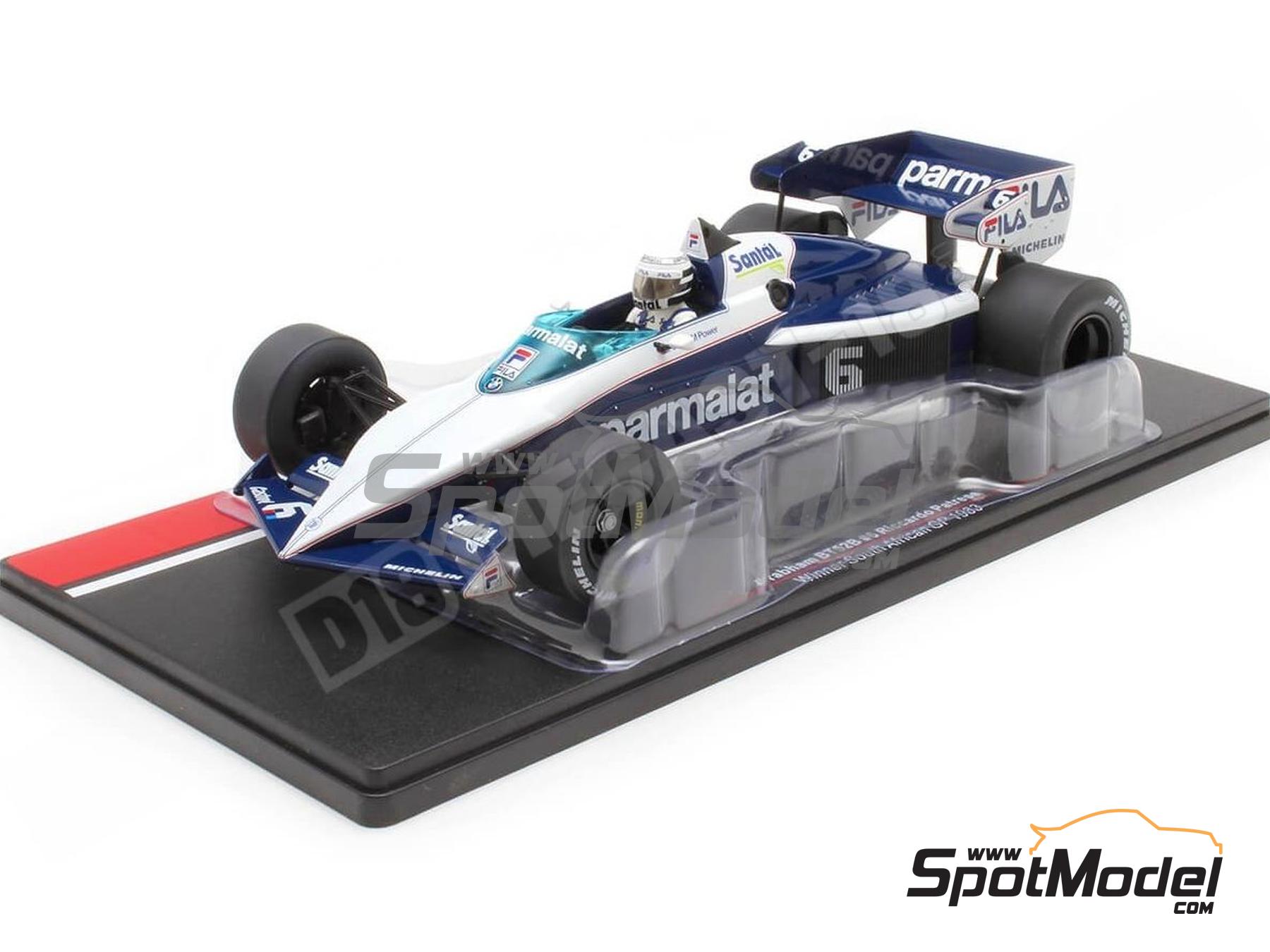 Image 1: Brabham BMW BT52B Brabham Racing Organisation Team sponsored by Parmalat, Fila - South African Formula 1 Grand Prix 1983 | Diecast model car in 1/18 scale manufactured by Modelcar Group (ref.&nbsp;DIE-62421, also 18619F)