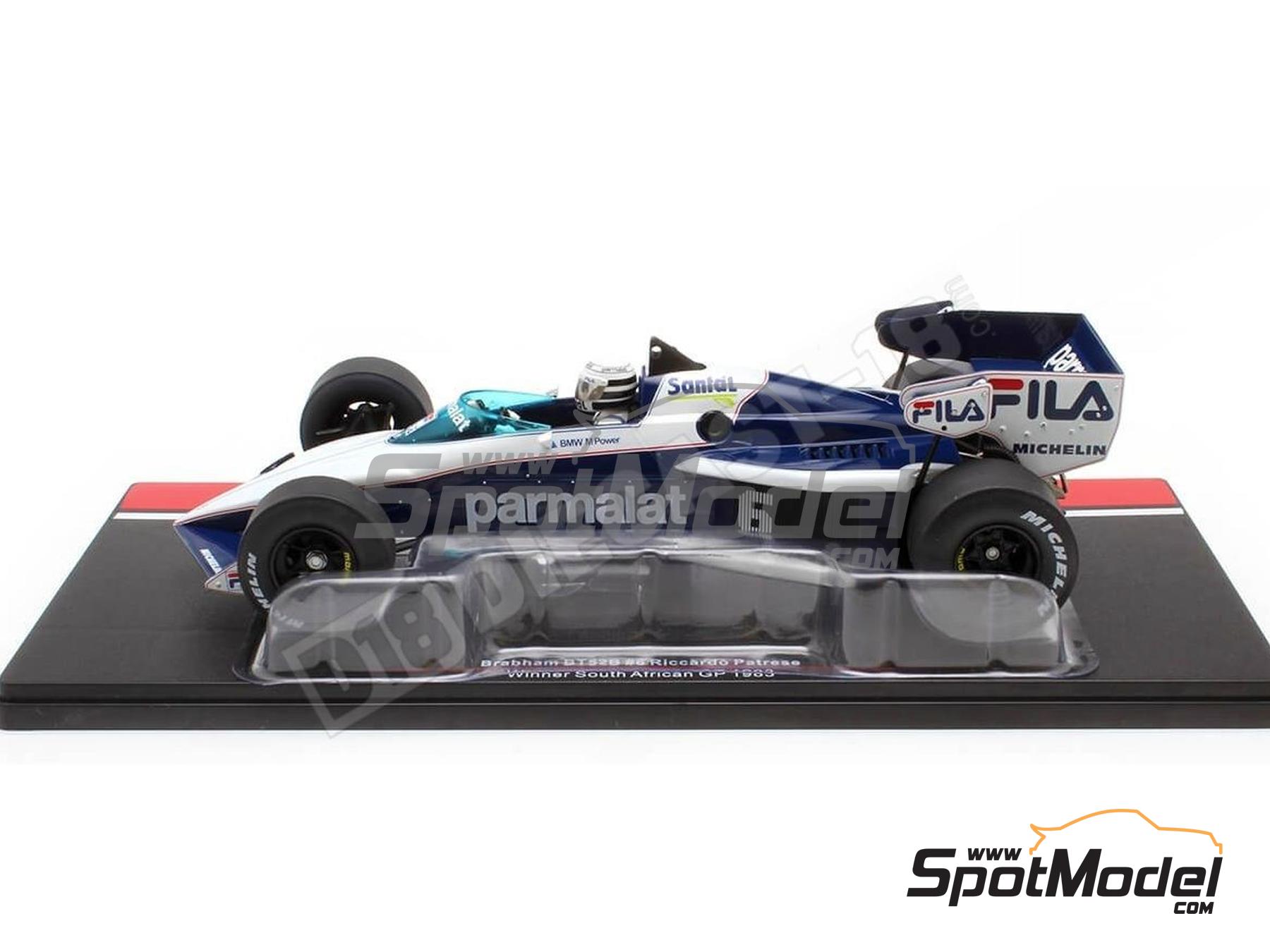 Image 3: Brabham BMW BT52B Brabham Racing Organisation Team sponsored by Parmalat, Fila - South African Formula 1 Grand Prix 1983 | Diecast model car in 1/18 scale manufactured by Modelcar Group (ref.&nbsp;DIE-62421, also 18619F)