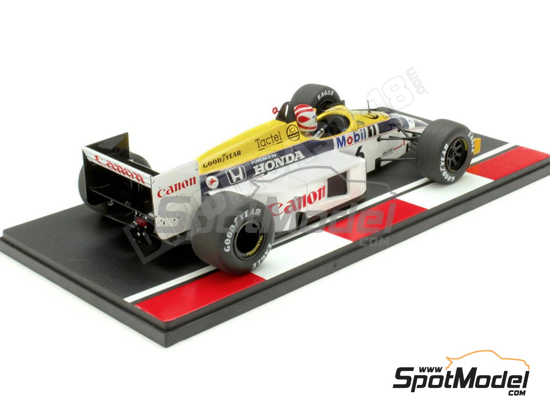 Image 2: Williams Honda FW11 Williams Grand Prix Engineering Team sponsored by Canon, Tactel - Brazilian Formula 1 Grand Prix 1986 | Diecast model car in 1/18 scale manufactured by Modelcar Group (ref.&nbsp;DIE-62423, also 18626F)