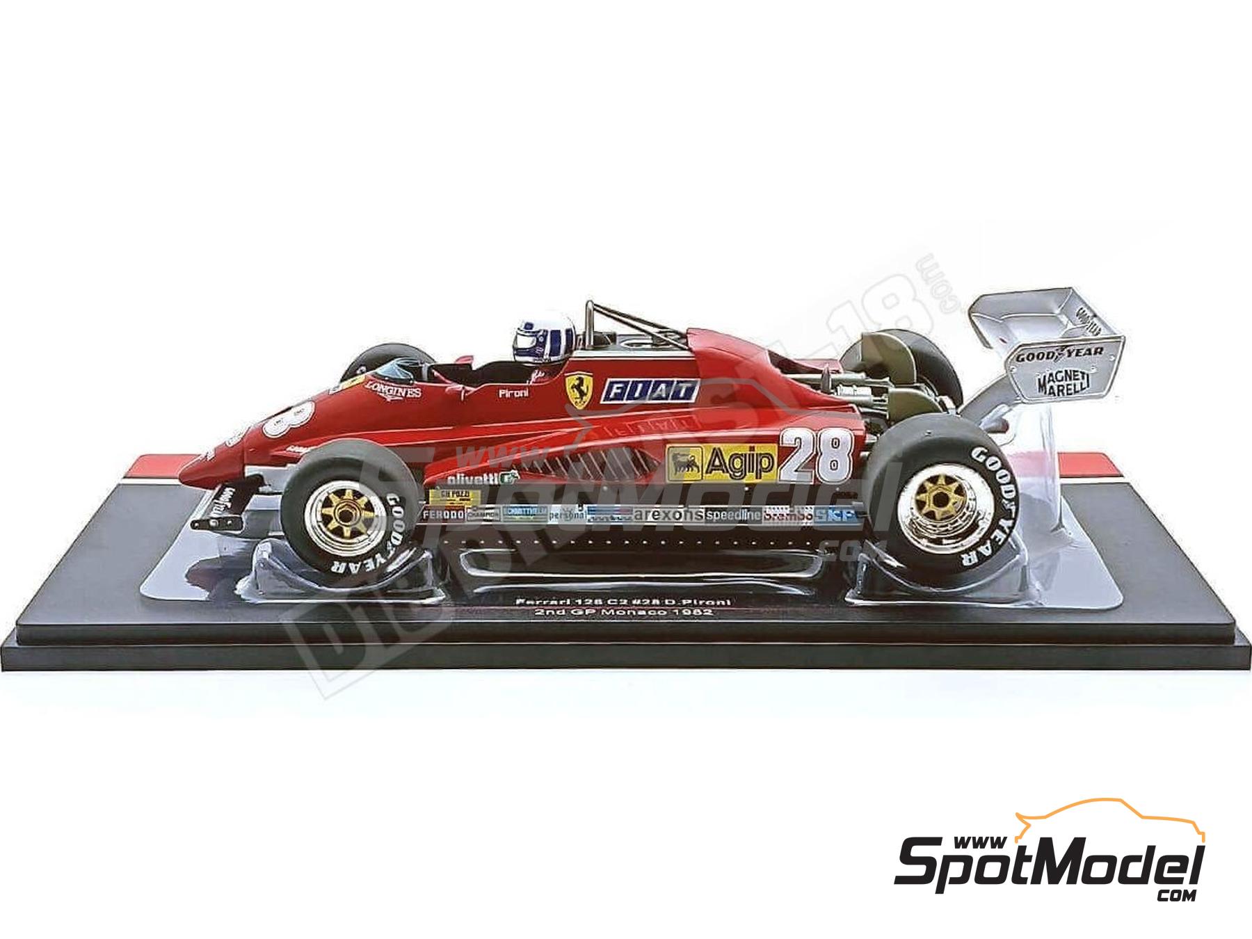 Image 3: Ferrari 126C2 Scuderia Ferrari Team sponsored by Agip - Monaco Formula 1 Grand Prix 1982 | Diecast model car in 1/18 scale manufactured by Modelcar Group (ref.&nbsp;DIE-62425, also 18628F)
