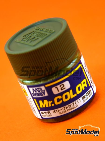 Mr Hobby Ze Sangyo Color Paint Olive Drab 1 X 10ml Ref C012 Spotmodel - Mr Color Paint