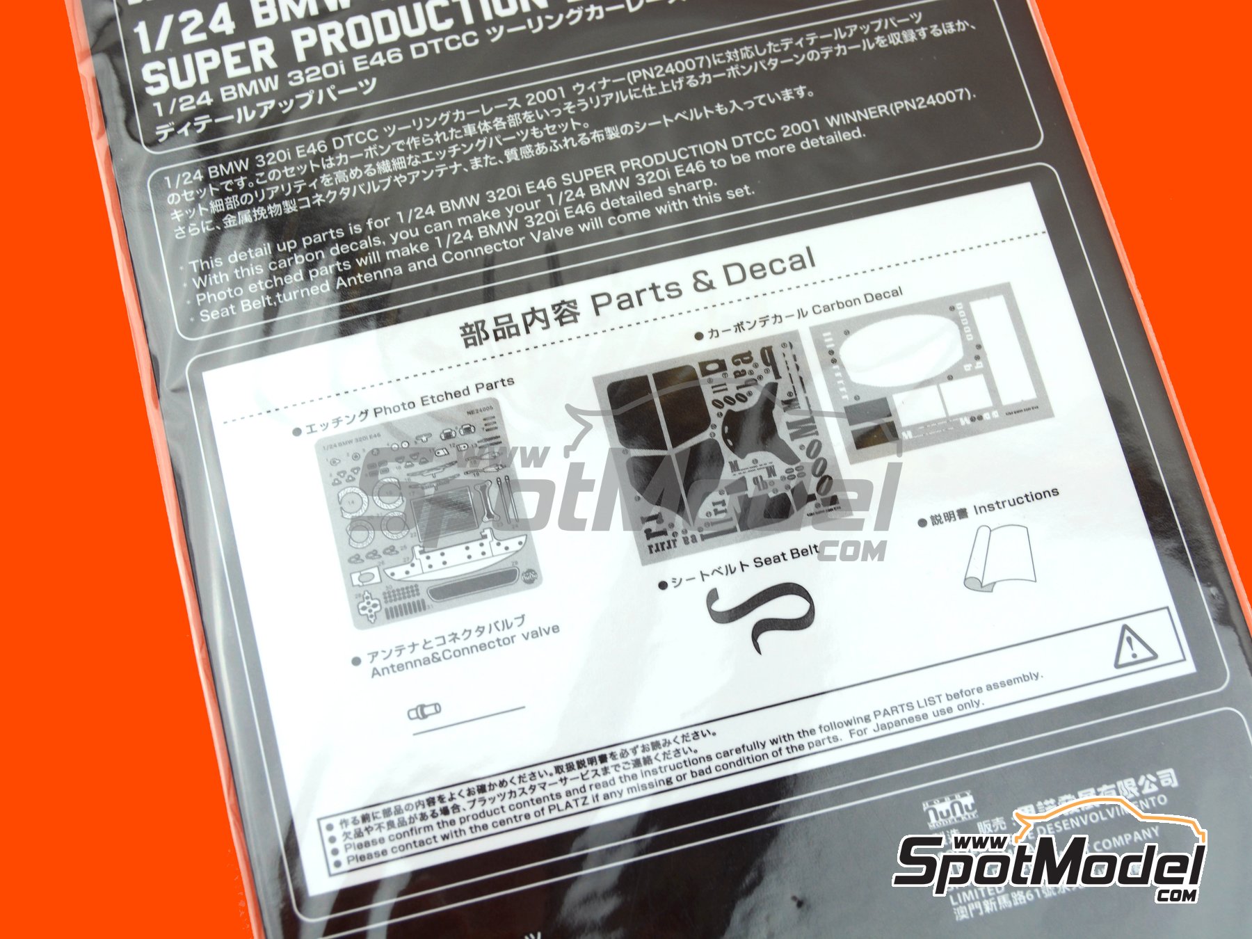 Image 6: BMW 320i E46 - DTCC - Dutch Touring Car Championship 2001 | Detail up set in 1/24 scale manufactured by Nunu (ref.&nbsp;NE24005, also 4545782059335)