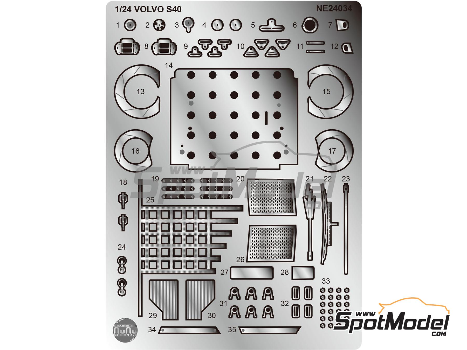Image 1: Volvo S40 - British Touring Car Championship - BTCC 1997 | Detail up set in 1/24 scale manufactured by Nunu (ref.&nbsp;NE24034, also 4545782086508 and NU-E24034)