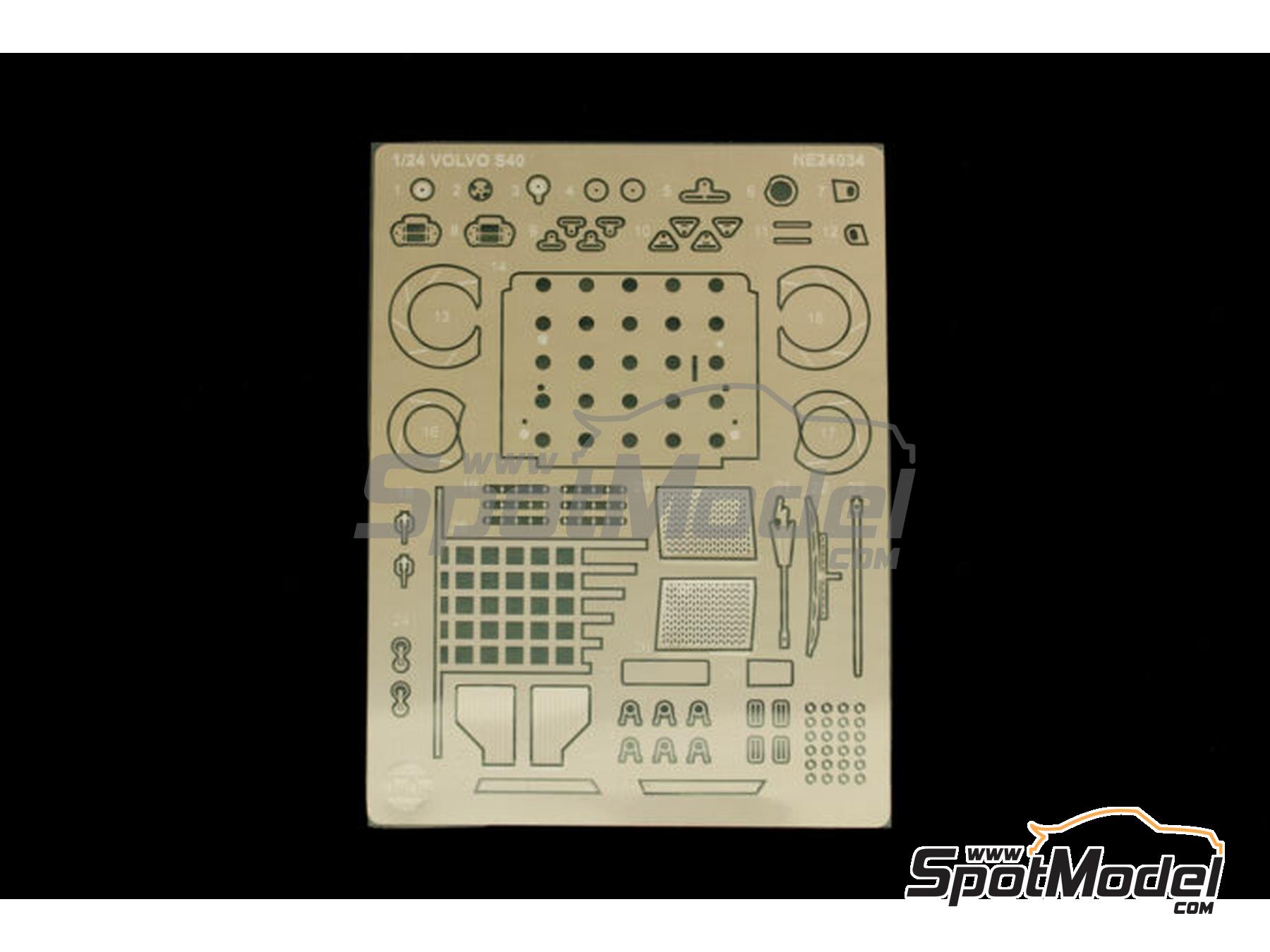 Image 3: Volvo S40 - British Touring Car Championship - BTCC 1997 | Detail up set in 1/24 scale manufactured by Nunu (ref.&nbsp;NE24034, also 4545782086508 and NU-E24034)