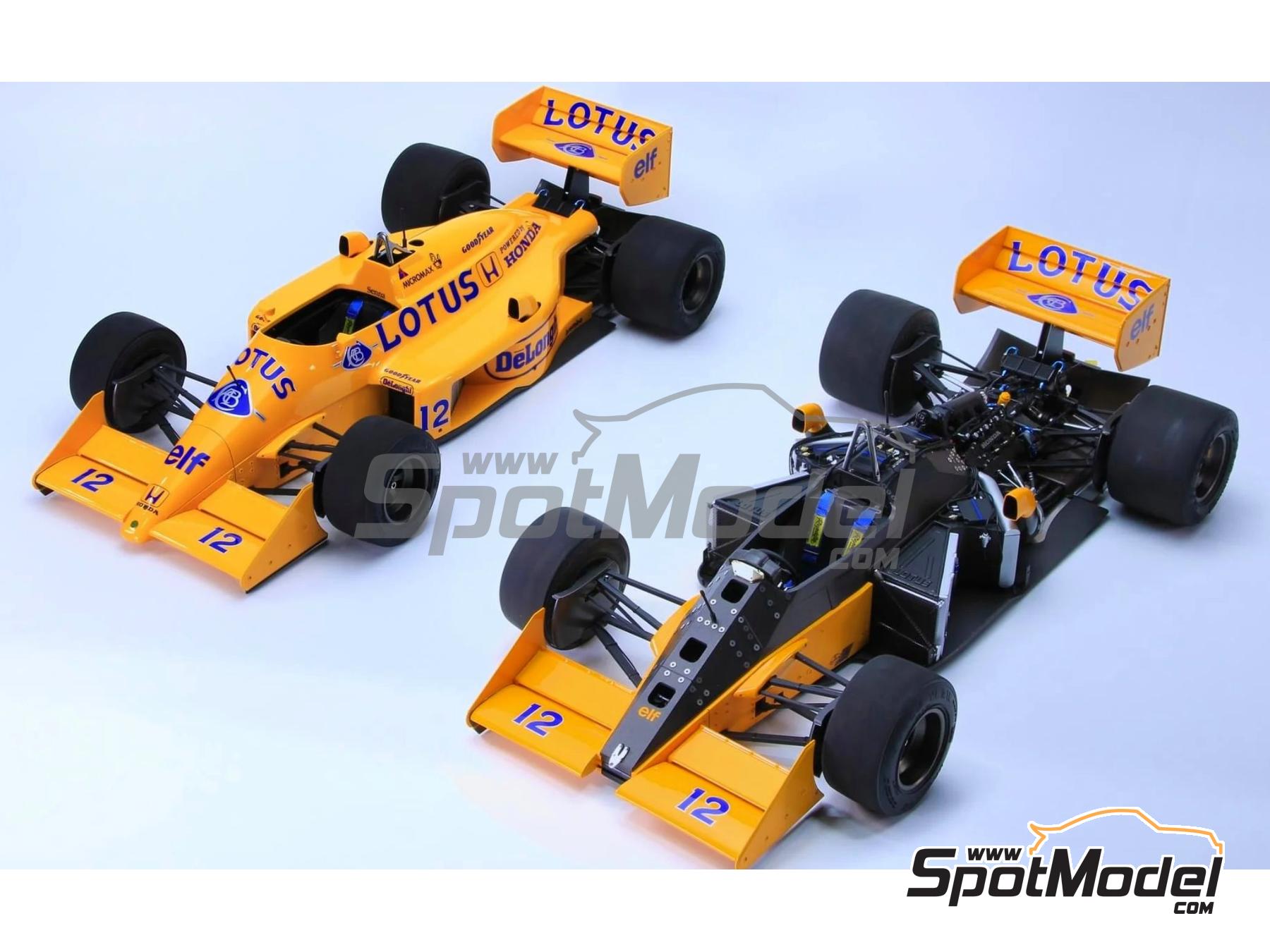 Image 9: Lotus Honda 99T Lotus Team sponsored by Camel DeLonghi - Monaco Formula 1 Grand Prix 1987 | Car scale model kit in 1/12 scale manufactured by Beemax Model Kits (ref.&nbsp;BX12001, also 4545782079487, PN12001, NU-12001 and  BX12001)