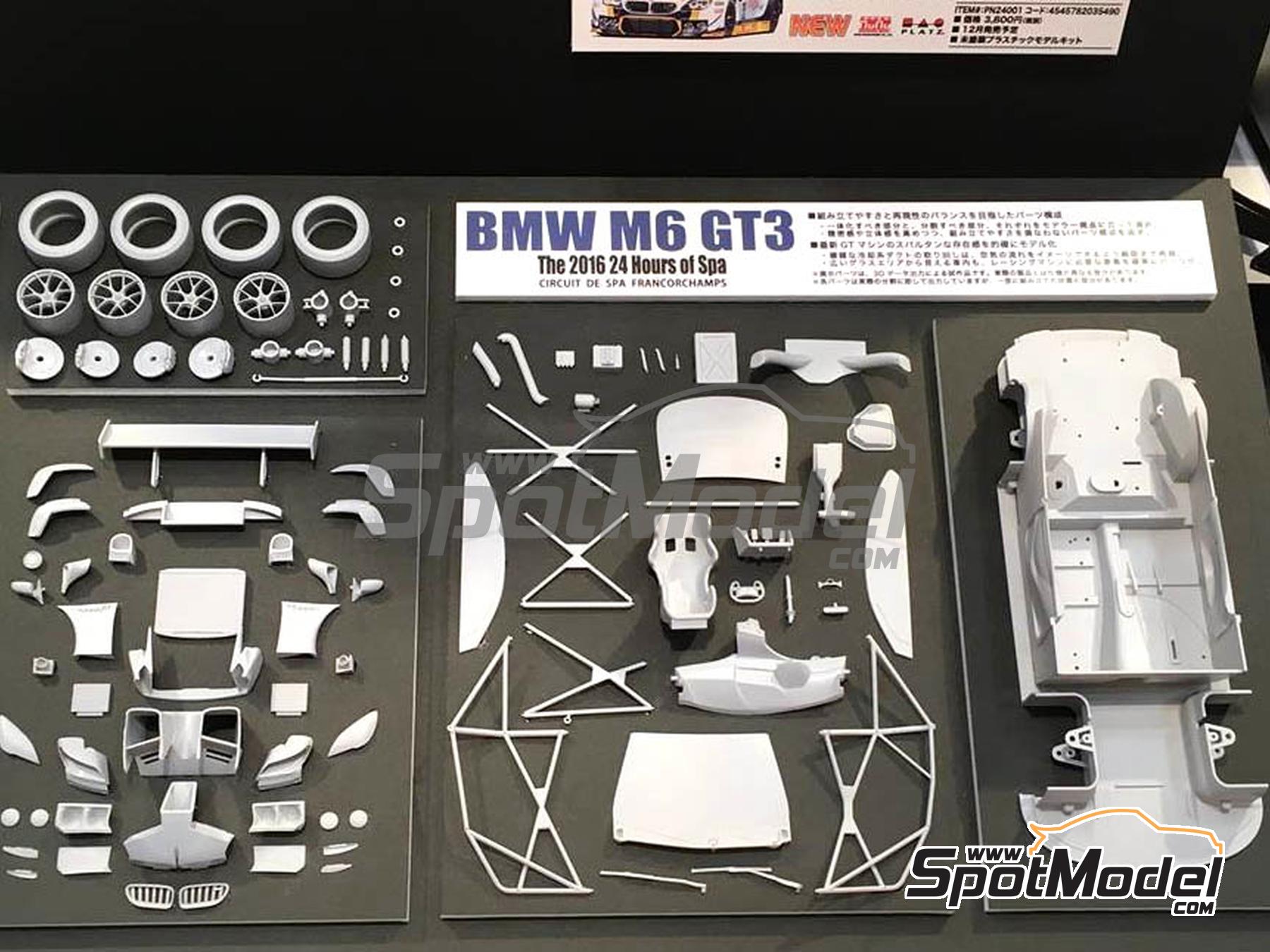 Image 3: BMW M6 GT3 ROWE Racing Team - TotalEnergies 24 hours of Spa 2016 | Car scale model kit in 1/24 scale manufactured by Nunu (ref.&nbsp;PN24001, also 4545782035490)