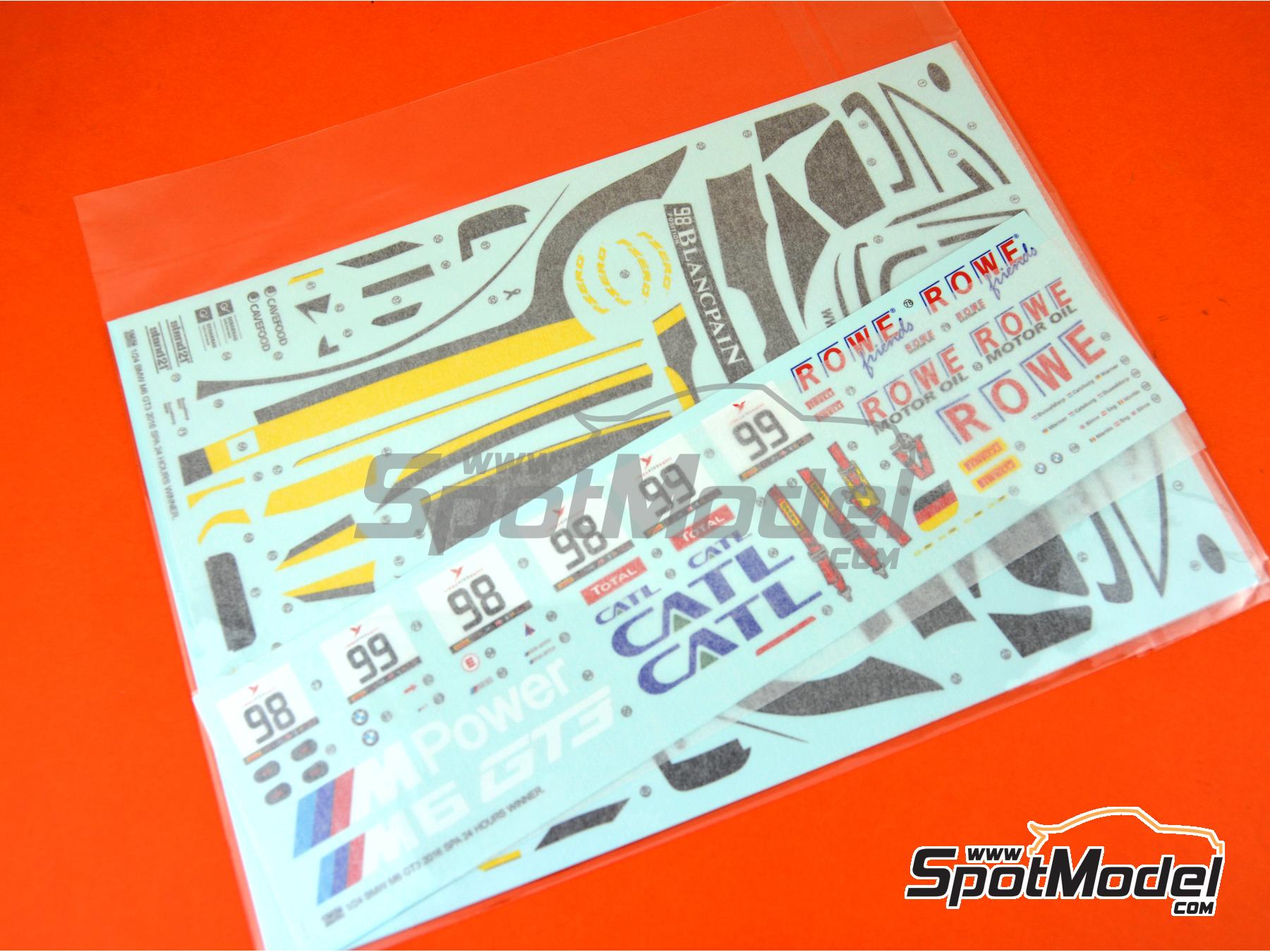 Image 17: BMW M6 GT3 ROWE Racing Team - TotalEnergies 24 hours of Spa 2016 | Car scale model kit in 1/24 scale manufactured by Nunu (ref.&nbsp;PN24001, also 4545782035490)