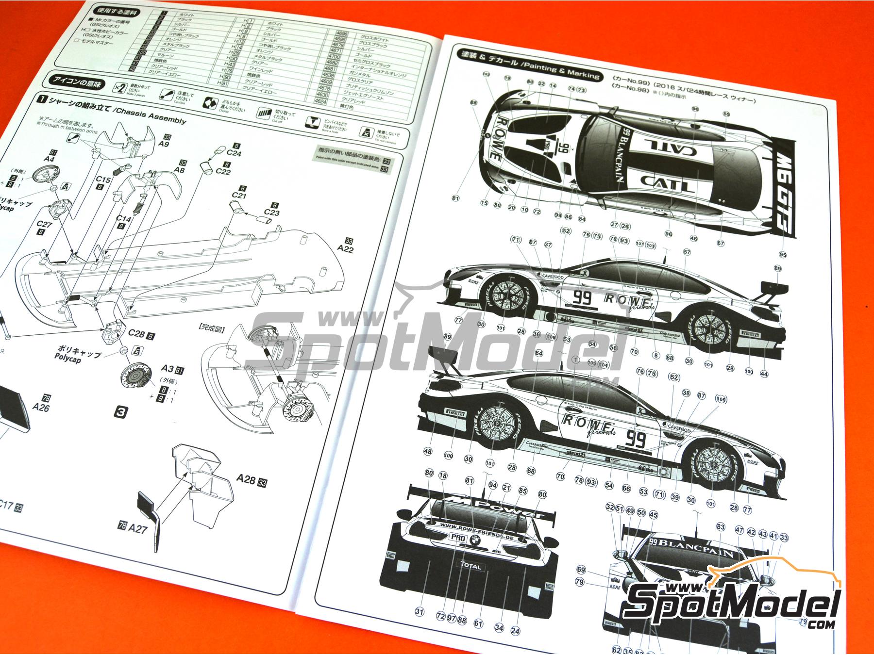 Image 24: BMW M6 GT3 ROWE Racing Team - TotalEnergies 24 hours of Spa 2016 | Car scale model kit in 1/24 scale manufactured by Nunu (ref.&nbsp;PN24001, also 4545782035490)