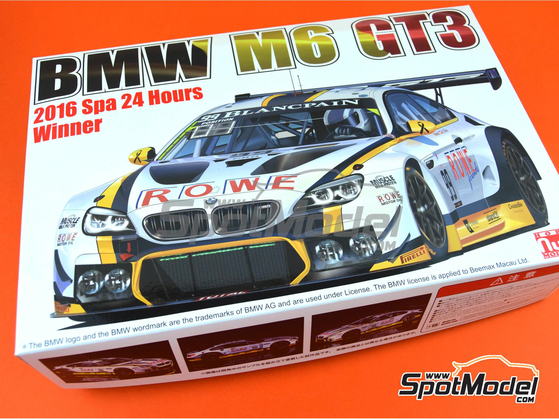 Image 25: BMW M6 GT3 ROWE Racing Team - TotalEnergies 24 hours of Spa 2016 | Car scale model kit in 1/24 scale manufactured by Nunu (ref.&nbsp;PN24001, also 4545782035490)